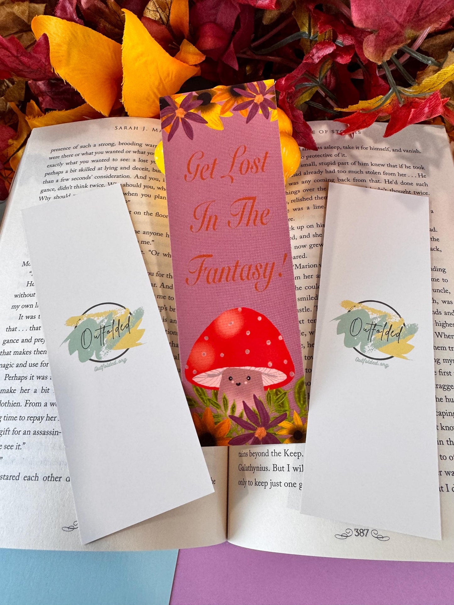 Bookmark for Fall, Get Lost In The Fantasy, For Readers and Book Lovers, Autumn Season