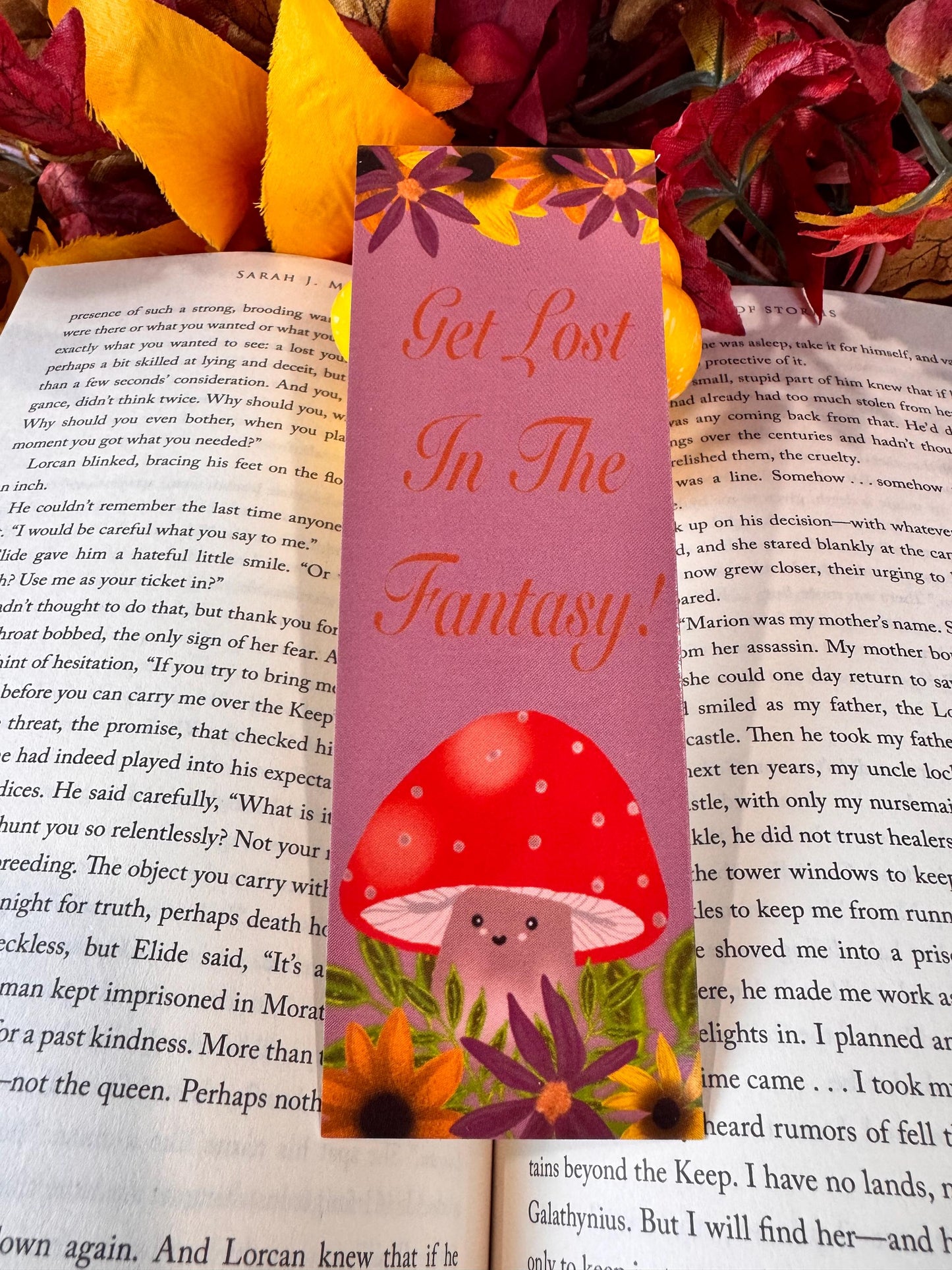 Bookmark for Fall, Get Lost In The Fantasy, For Readers and Book Lovers, Autumn Season