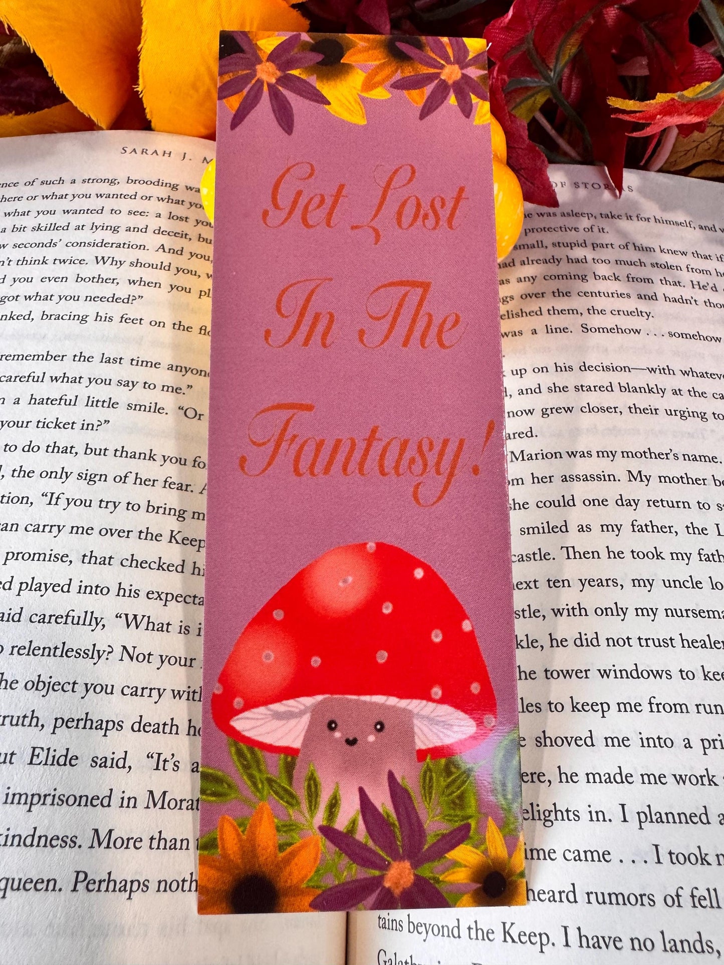 Bookmark for Fall, Get Lost In The Fantasy, For Readers and Book Lovers, Autumn Season