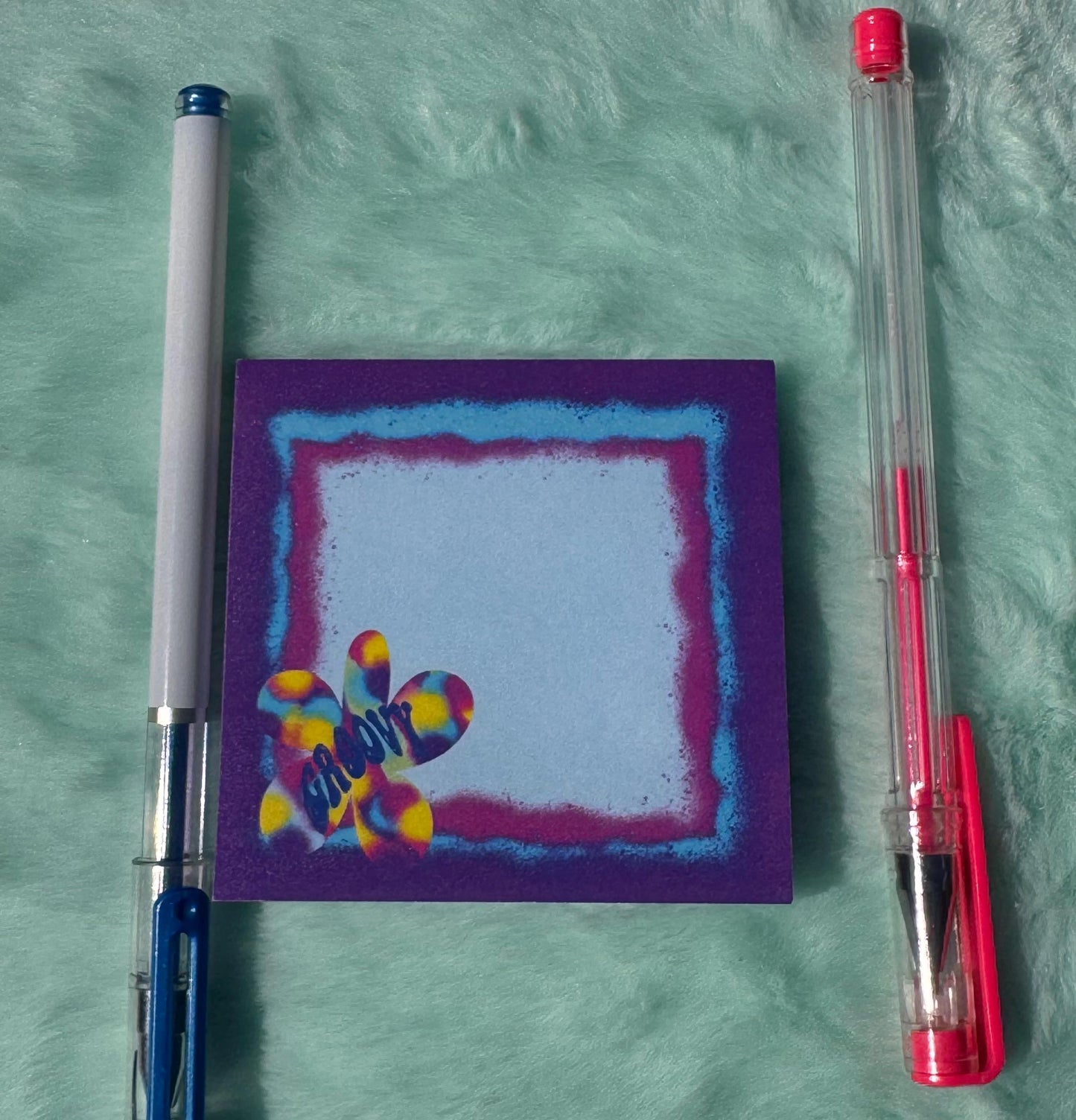 Groovy Sticky Note Pad, 3x3 Reminder Pad, Notepad