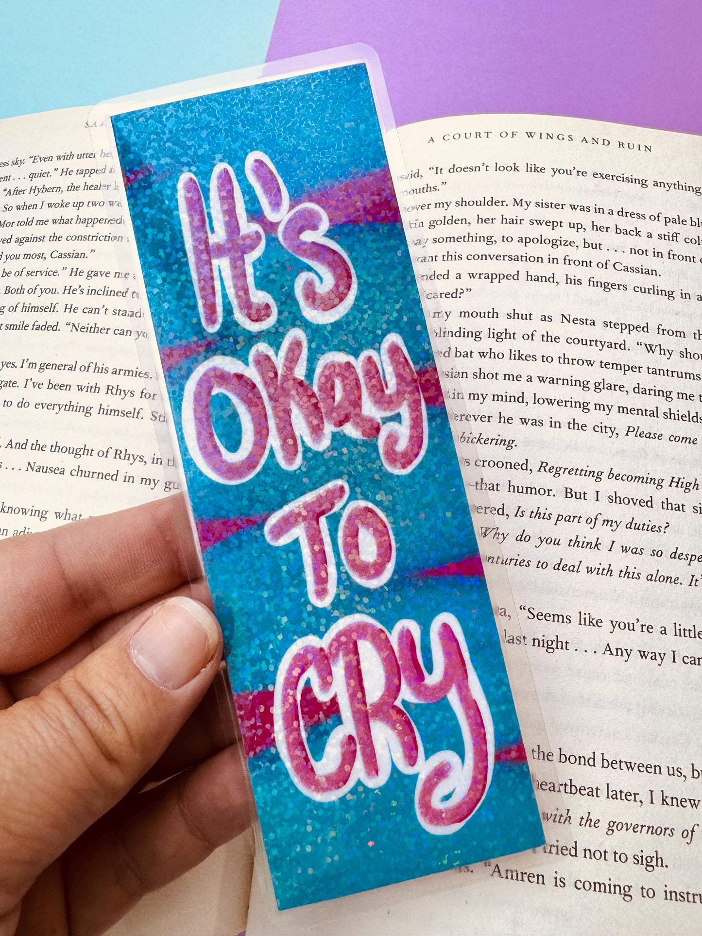 It's Okay To Cry Bookmark For Readers- Holographic Bookmark