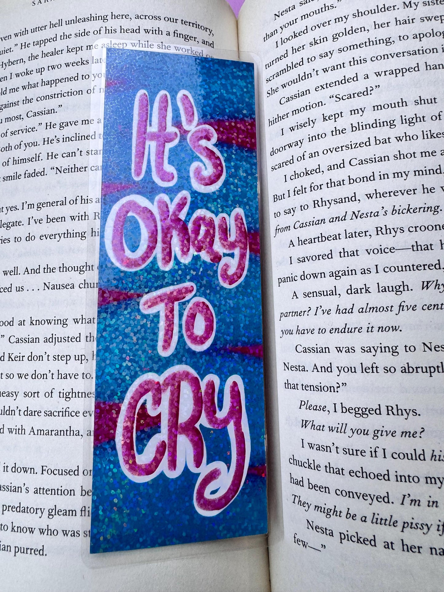 It's Okay To Cry Bookmark For Readers- Holographic Bookmark