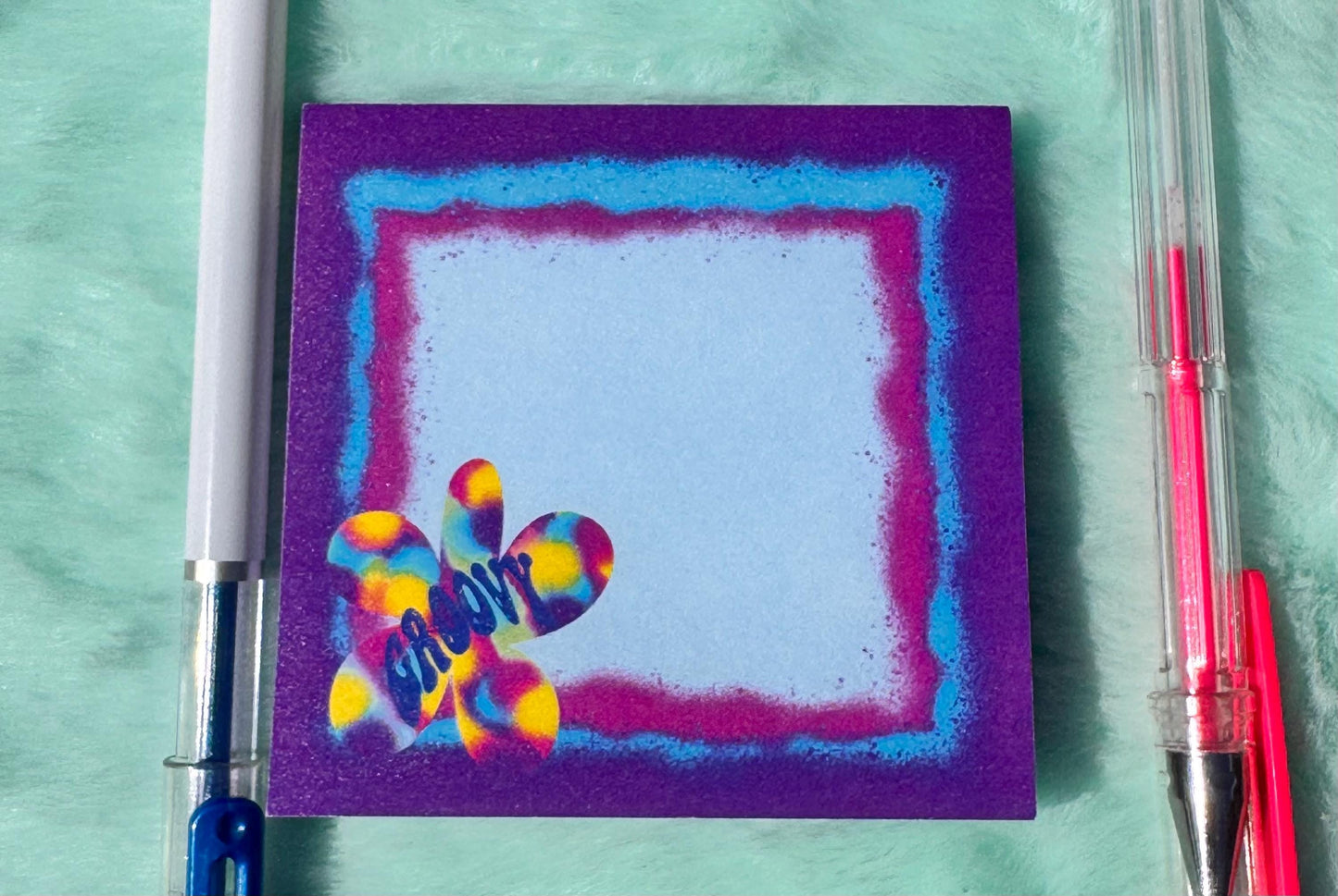 Groovy Sticky Note Pad, 3x3 Reminder Pad, Notepad