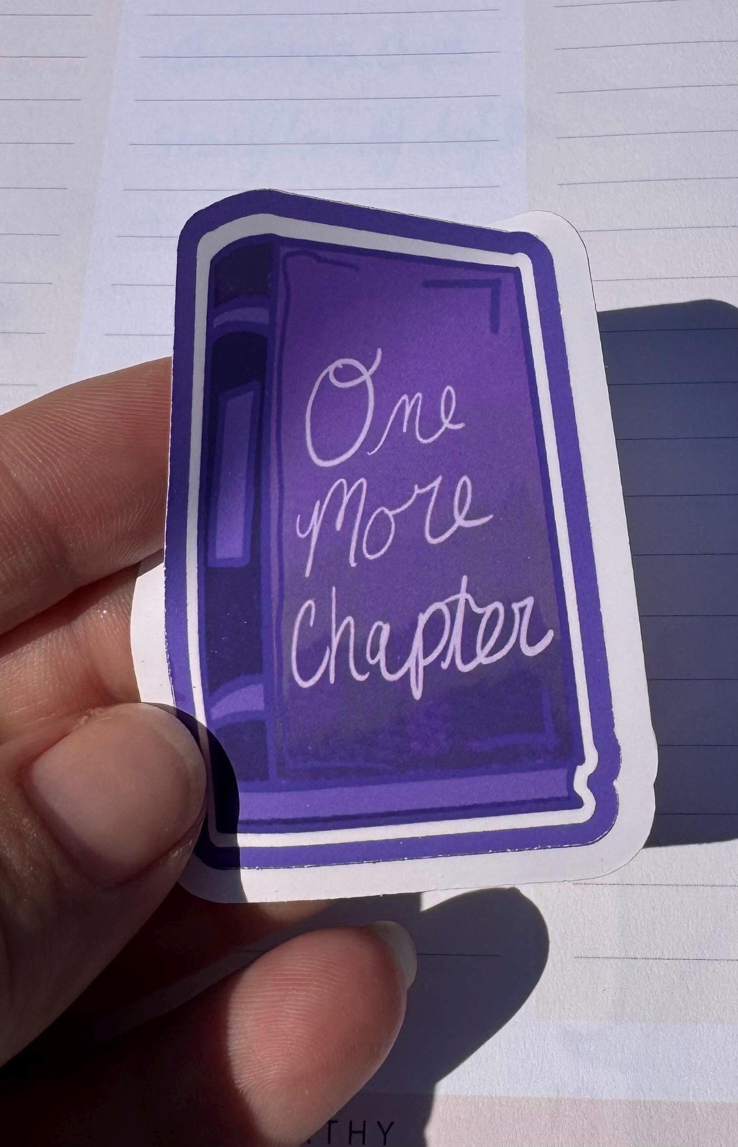 One More Chapter Matte Vinyl Sticker For Book Lovers 2.3 Inch Easy Peel Sticker for Planners Kindle Cases Phone Case Decor Agendas and More