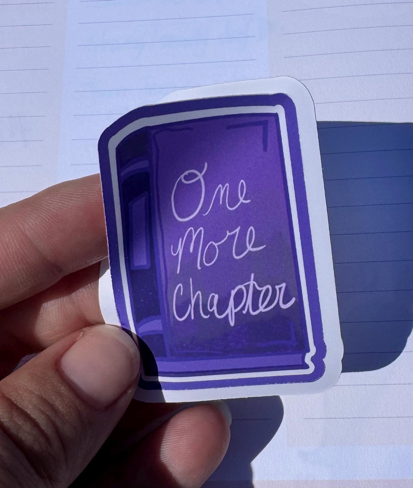 One More Chapter Matte Vinyl Sticker For Book Lovers 2.3 Inch Easy Peel Sticker for Planners Kindle Cases Phone Case Decor Agendas and More