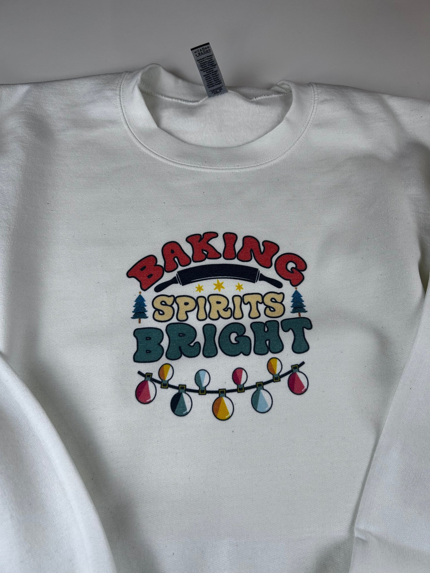 Baking Spirits Bright Holiday Sweatshirt, Sublimated Christmas Shirt