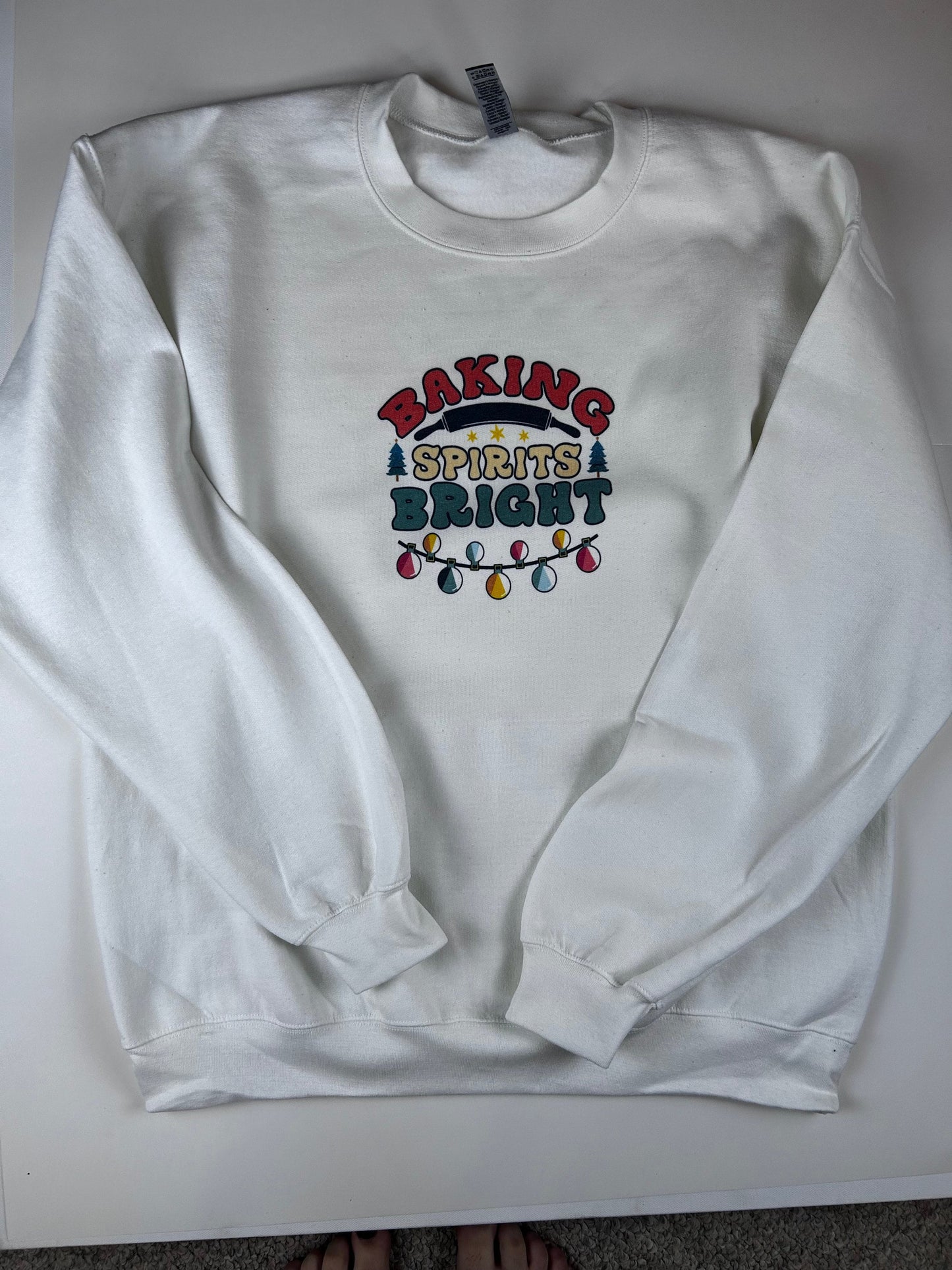 Baking Spirits Bright Holiday Sweatshirt, Sublimated Christmas Shirt