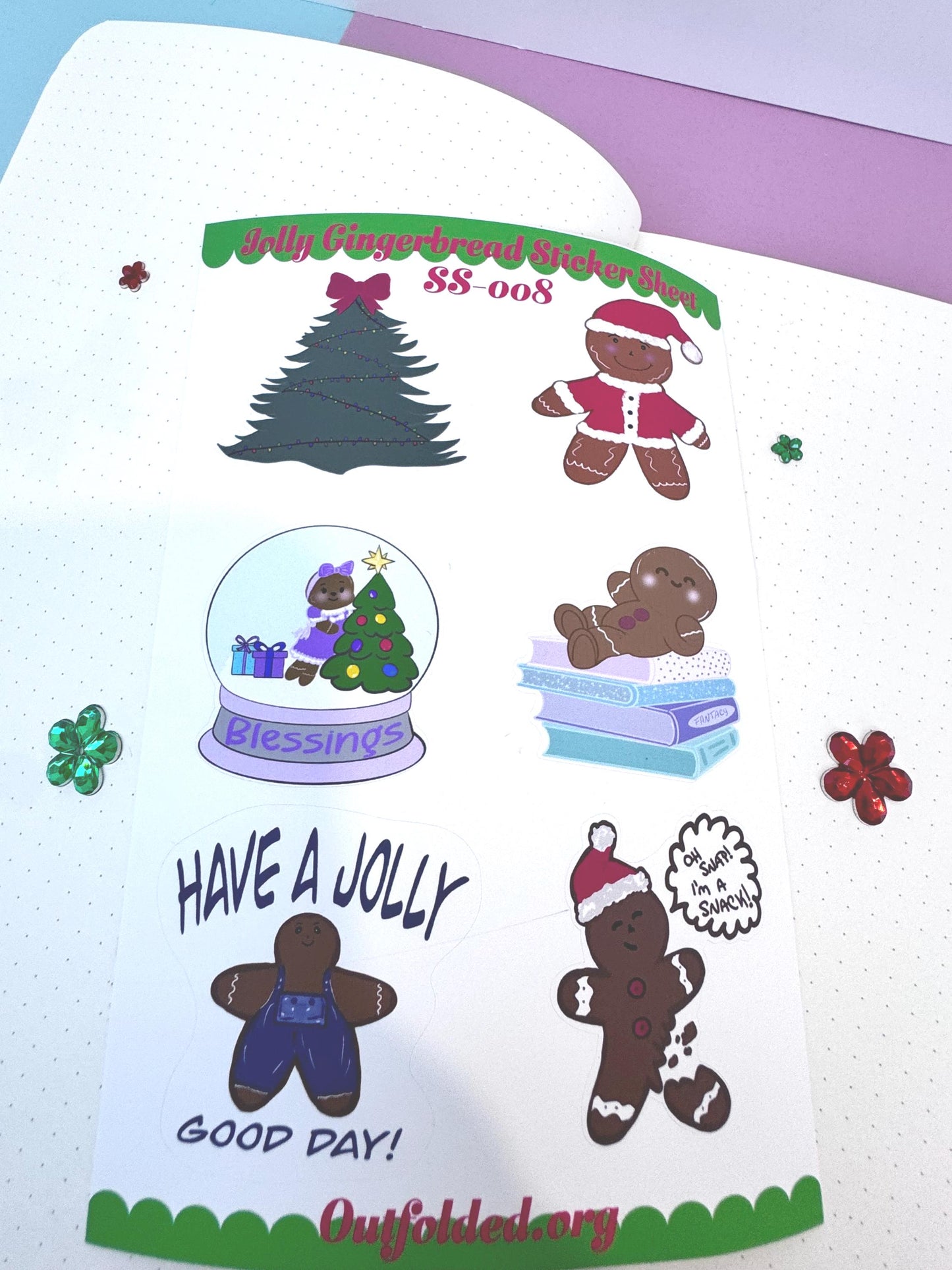 Winter Season Holiday Planner Stickers Featuring Gingerbread Men and Women- Sticker Sheet