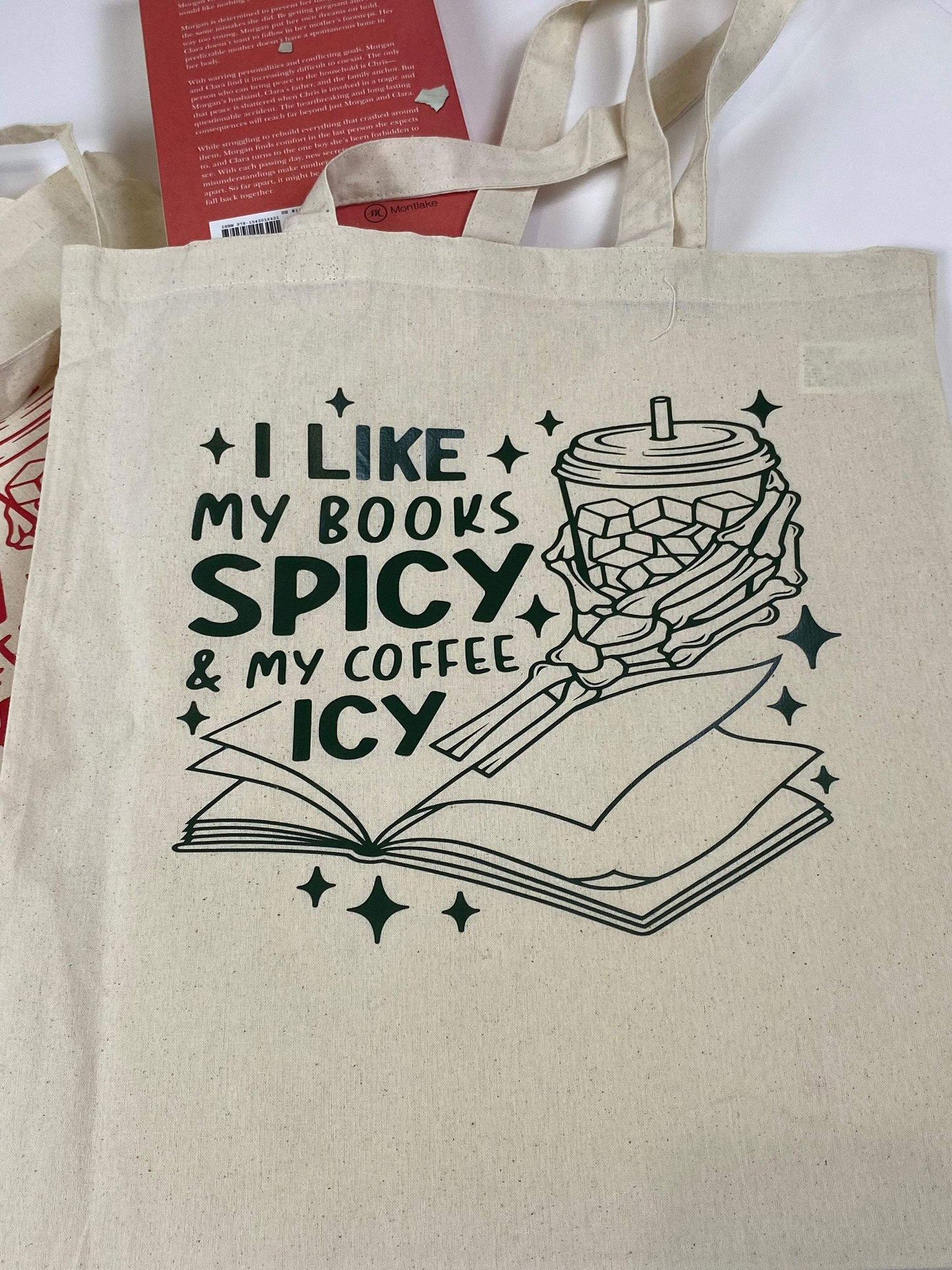 Tote Bag for Spicy Book Lovers and Iced Coffee Drinkers