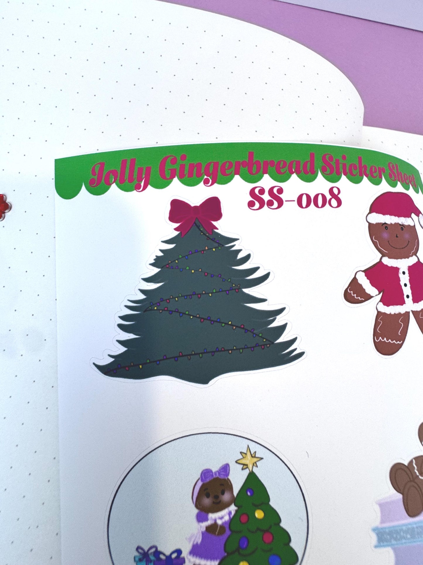 Winter Season Holiday Planner Stickers Featuring Gingerbread Men and Women- Sticker Sheet