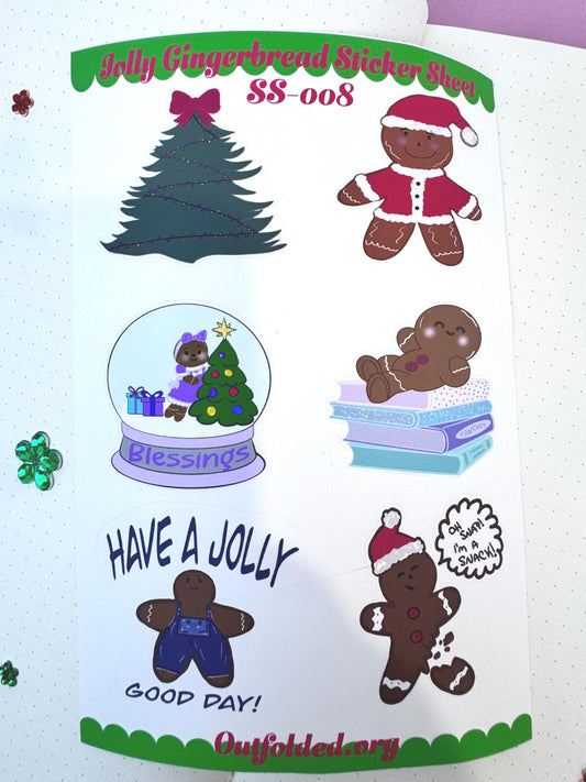 Winter Season Holiday Planner Stickers Featuring Gingerbread Men and Women- Sticker Sheet