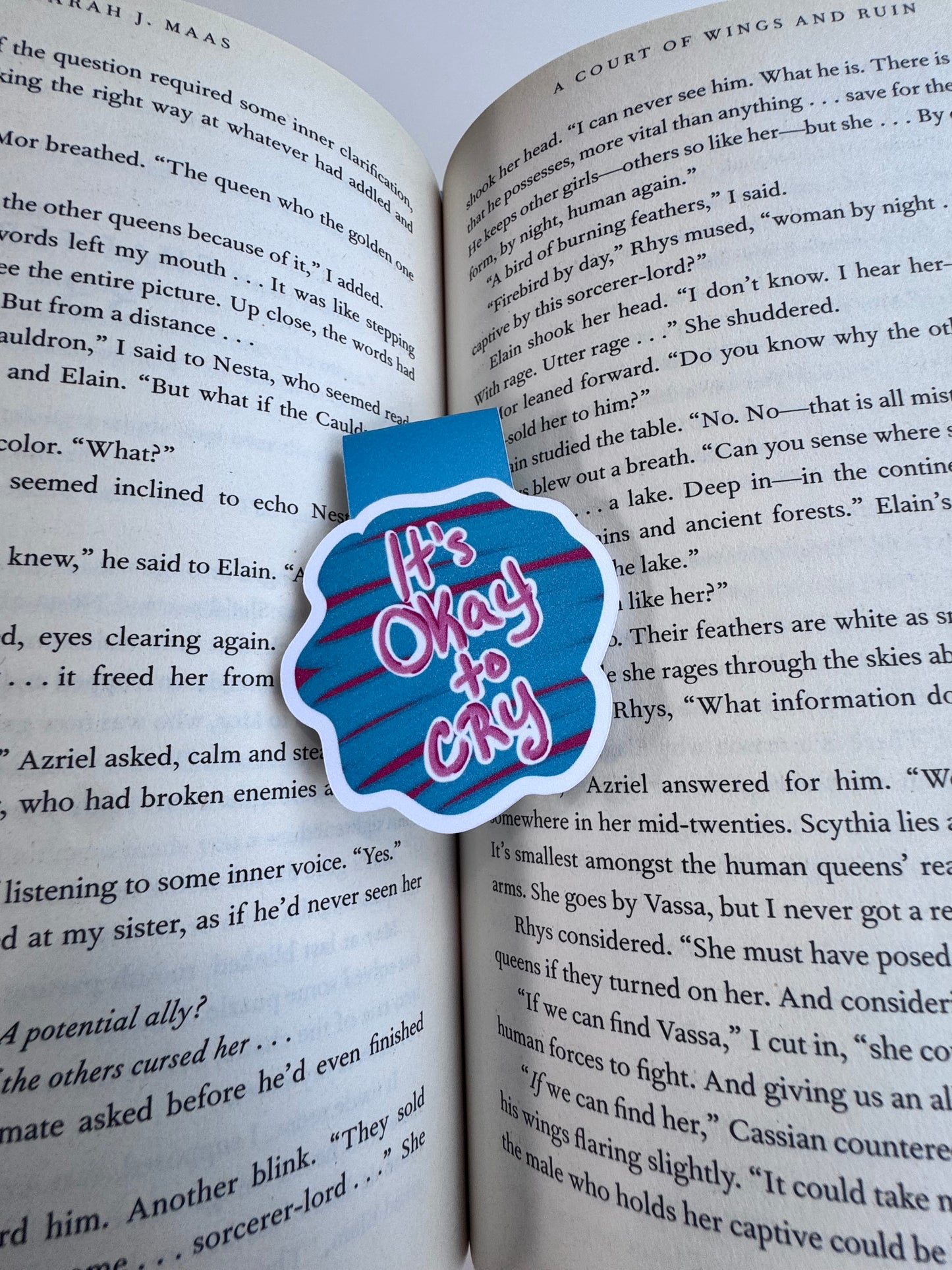 It's Okay To Cry Bookmark For Readers- Magnetic Bookmark- Mark Your Page