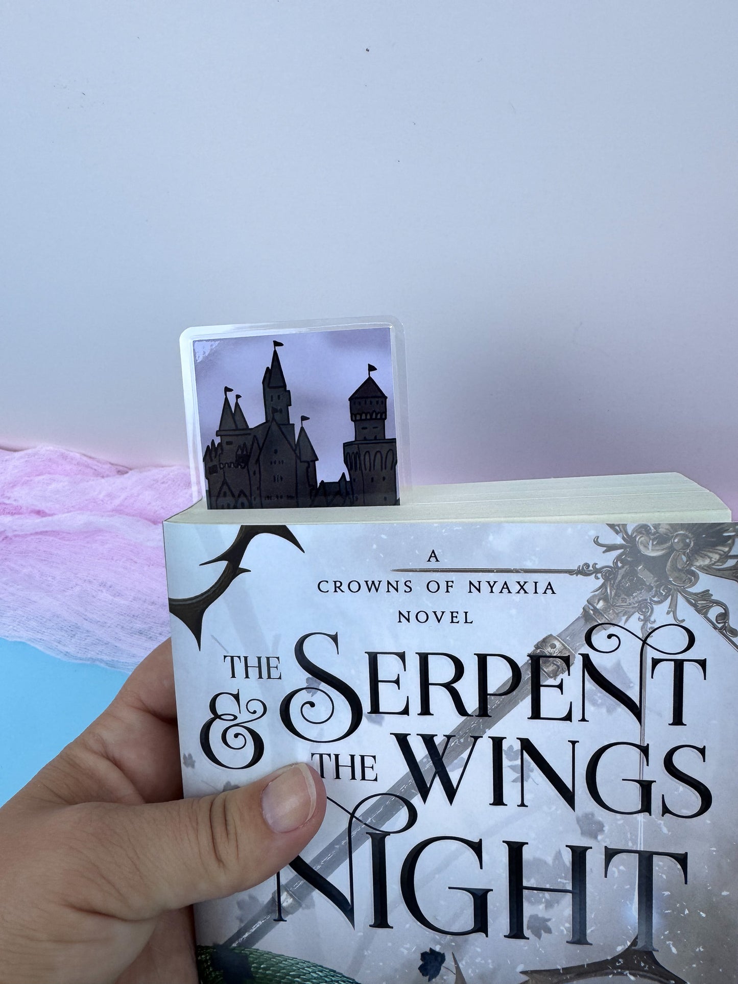 Fantasy Reader Laminated Bookmark: Dark Stormy Castle In A Field Of Red Poppies