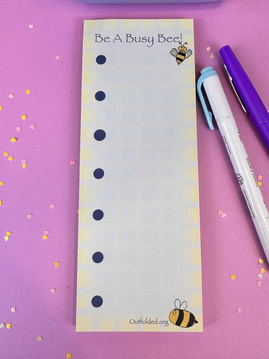 Be a Busy Bee To-do List Notepad, 3x8 Inches with 50 Pages