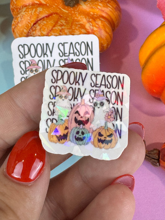 Spooky Season Halloween Die Cut Sticker Cute Fall Characters For Kindle Decoration, Retro Ghosts and Jack o Lanterns