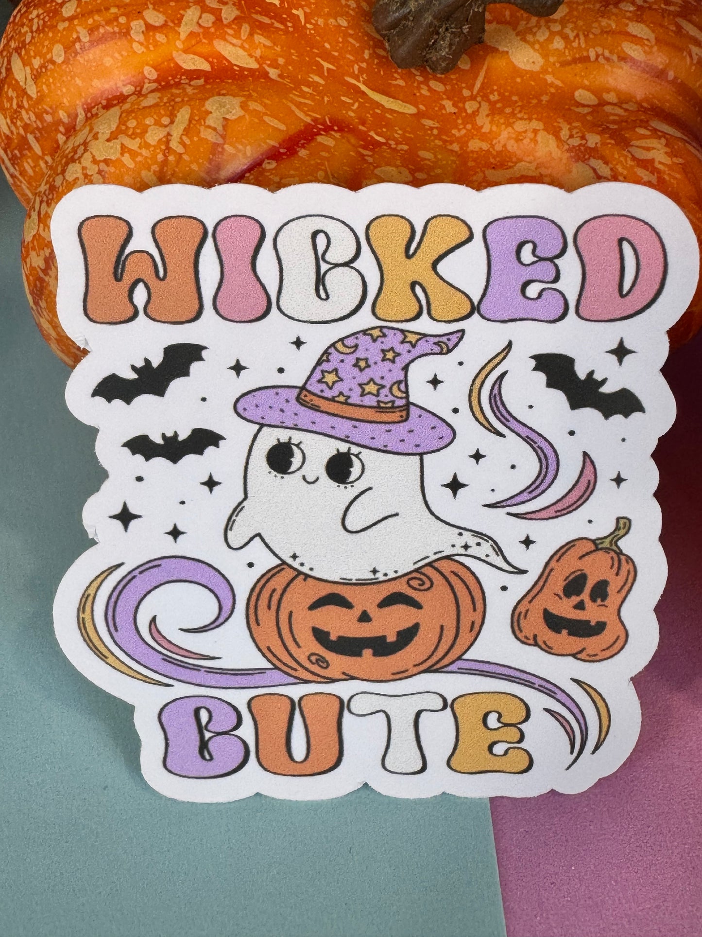 Wicked Cute Adorable Ghost Halloween Die Cut Sticker