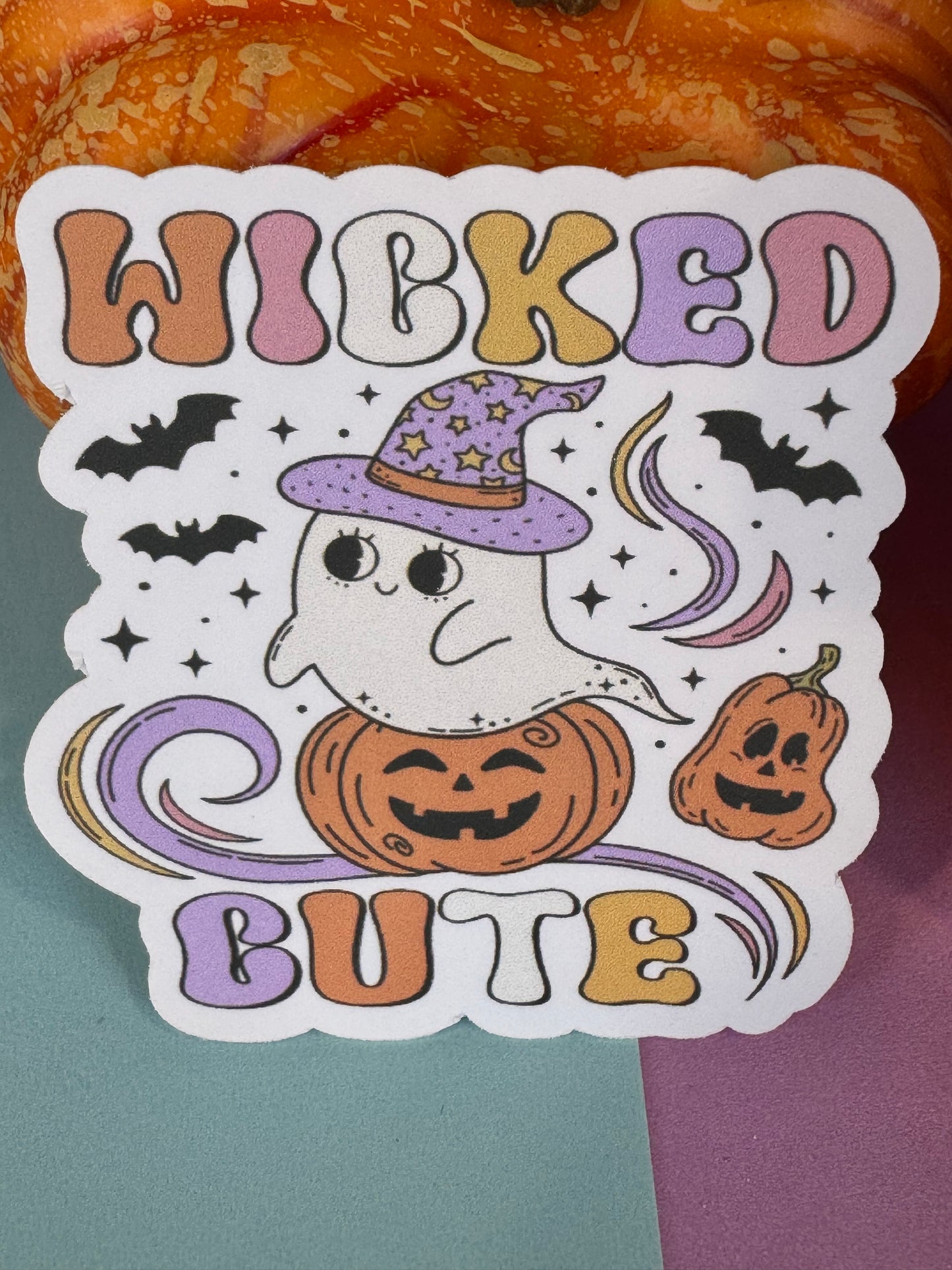 Wicked Cute Adorable Ghost Halloween Die Cut Sticker