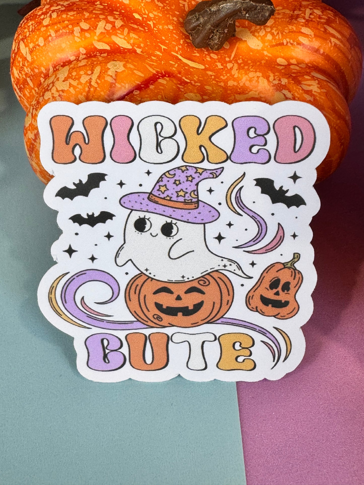 Wicked Cute Adorable Ghost Halloween Die Cut Sticker