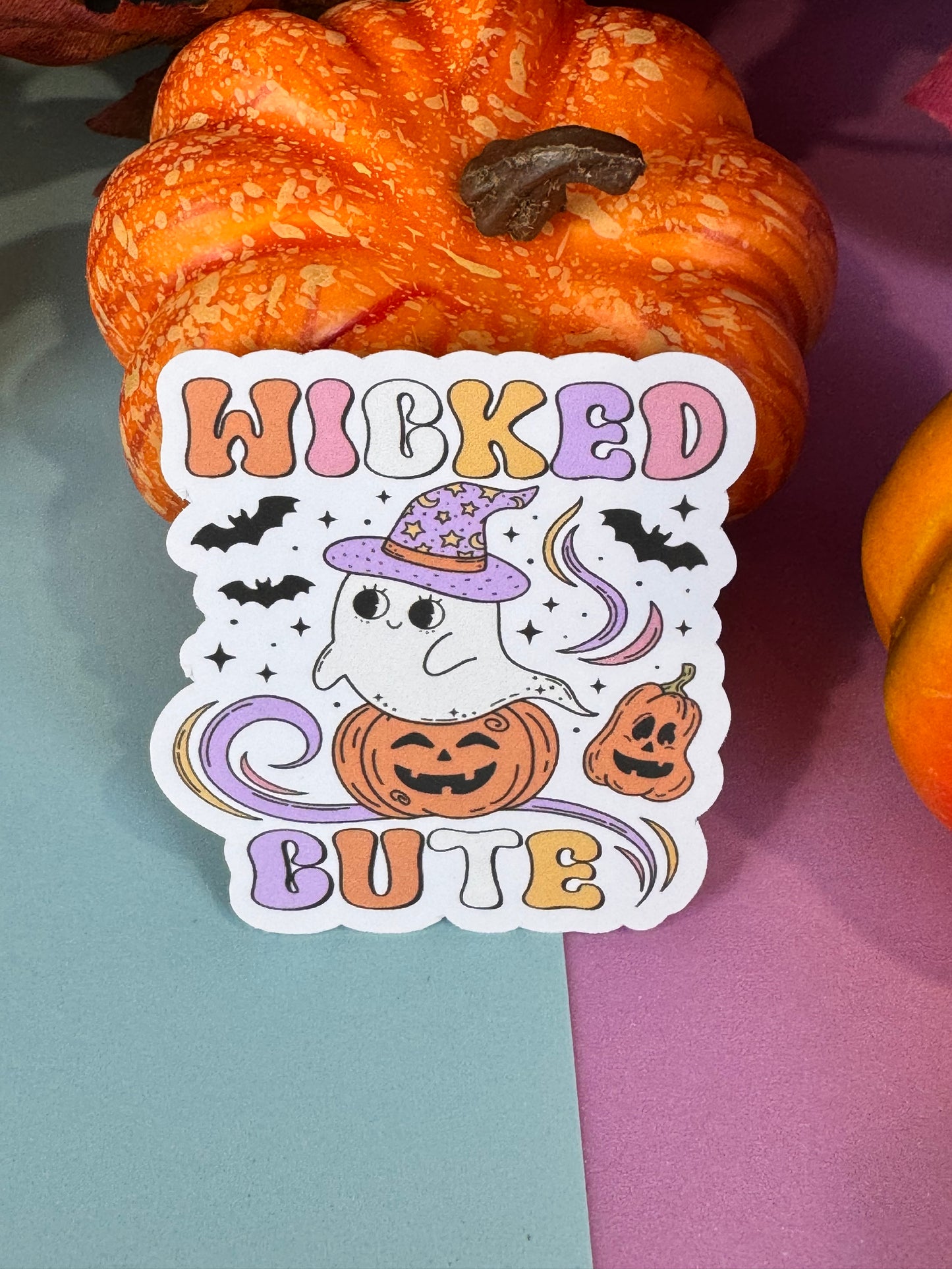 Wicked Cute Adorable Ghost Halloween Die Cut Sticker