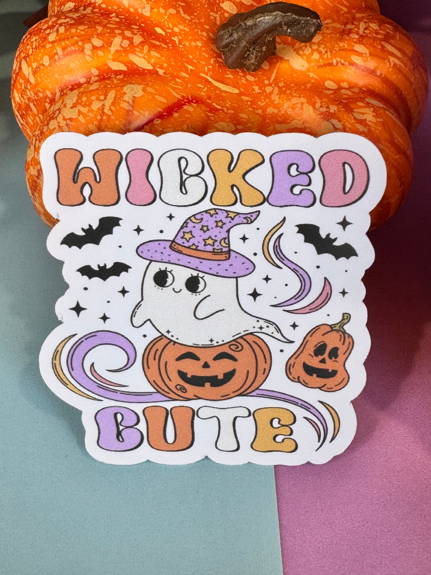 Wicked Cute Adorable Ghost Halloween Die Cut Sticker