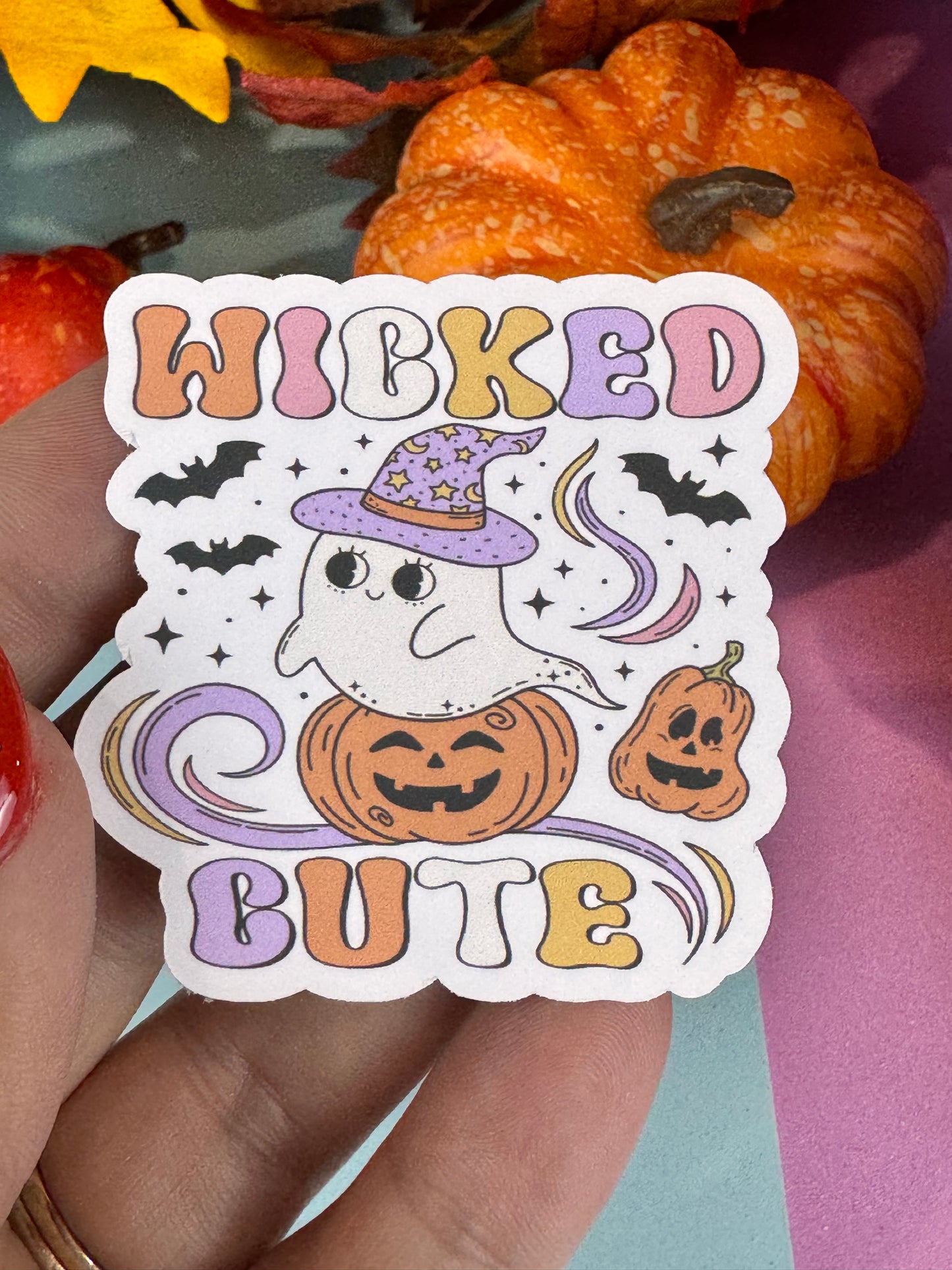 Wicked Cute Adorable Ghost Halloween Die Cut Sticker