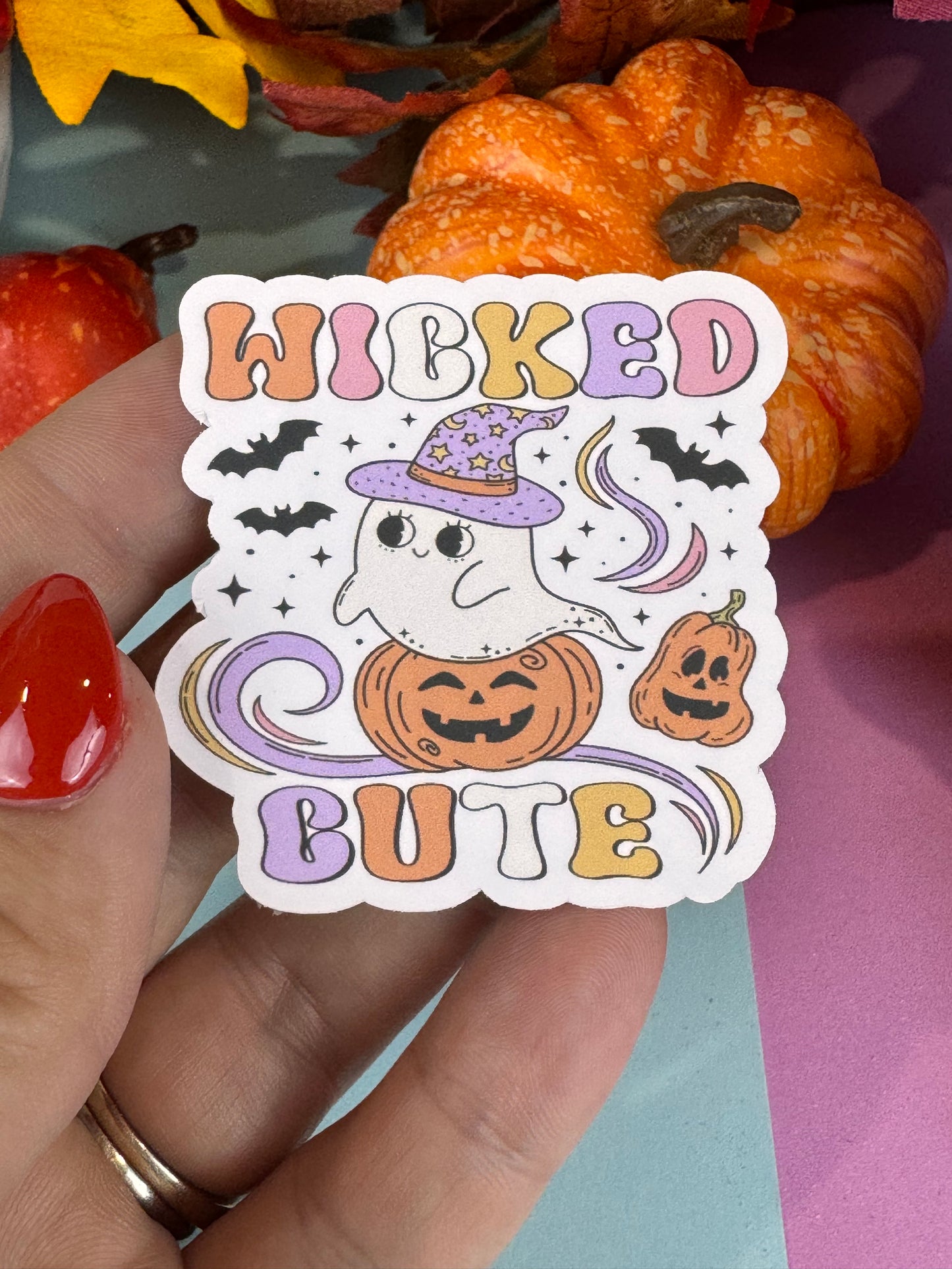 Wicked Cute Adorable Ghost Halloween Die Cut Sticker