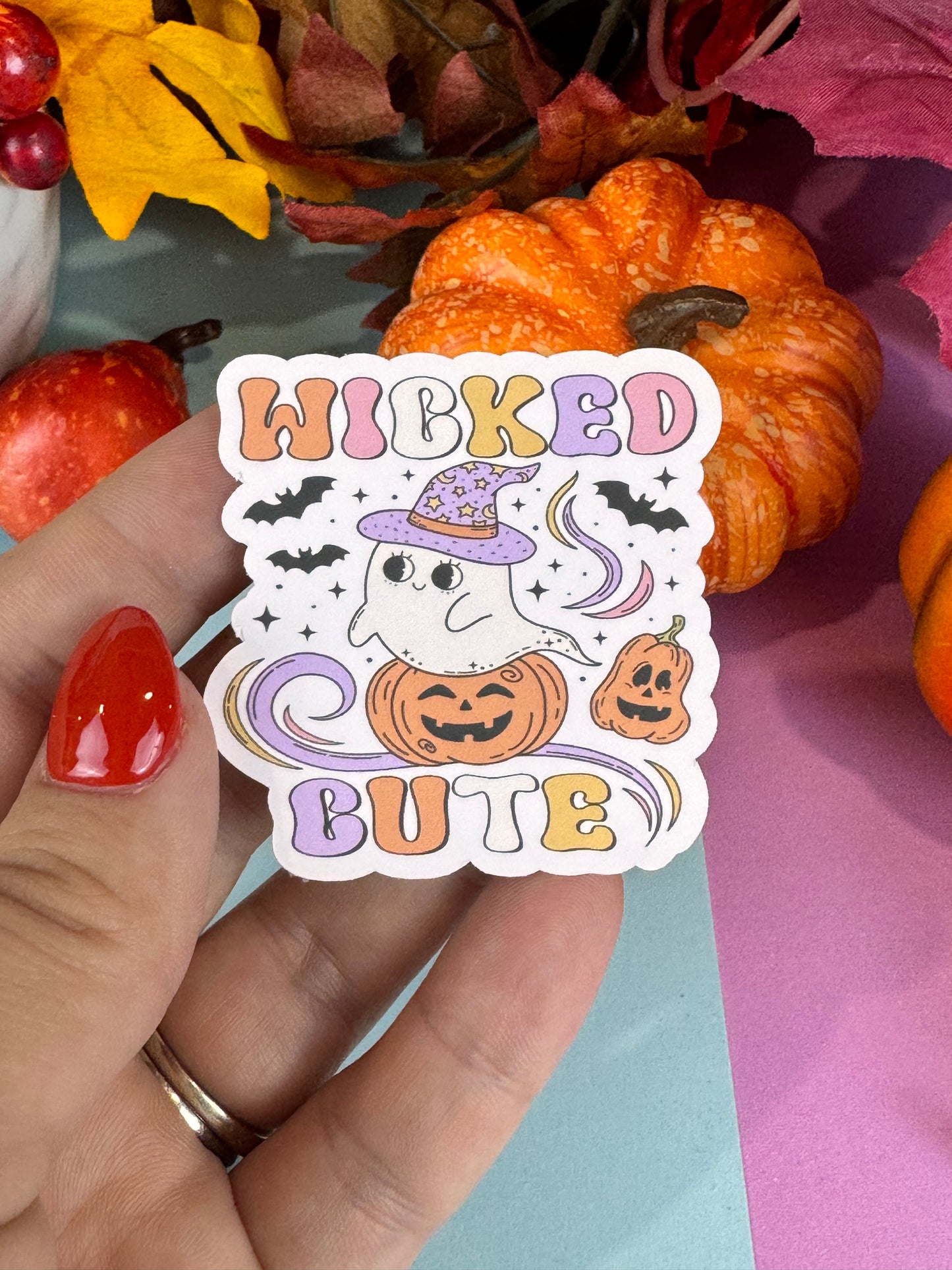 Wicked Cute Adorable Ghost Halloween Die Cut Sticker