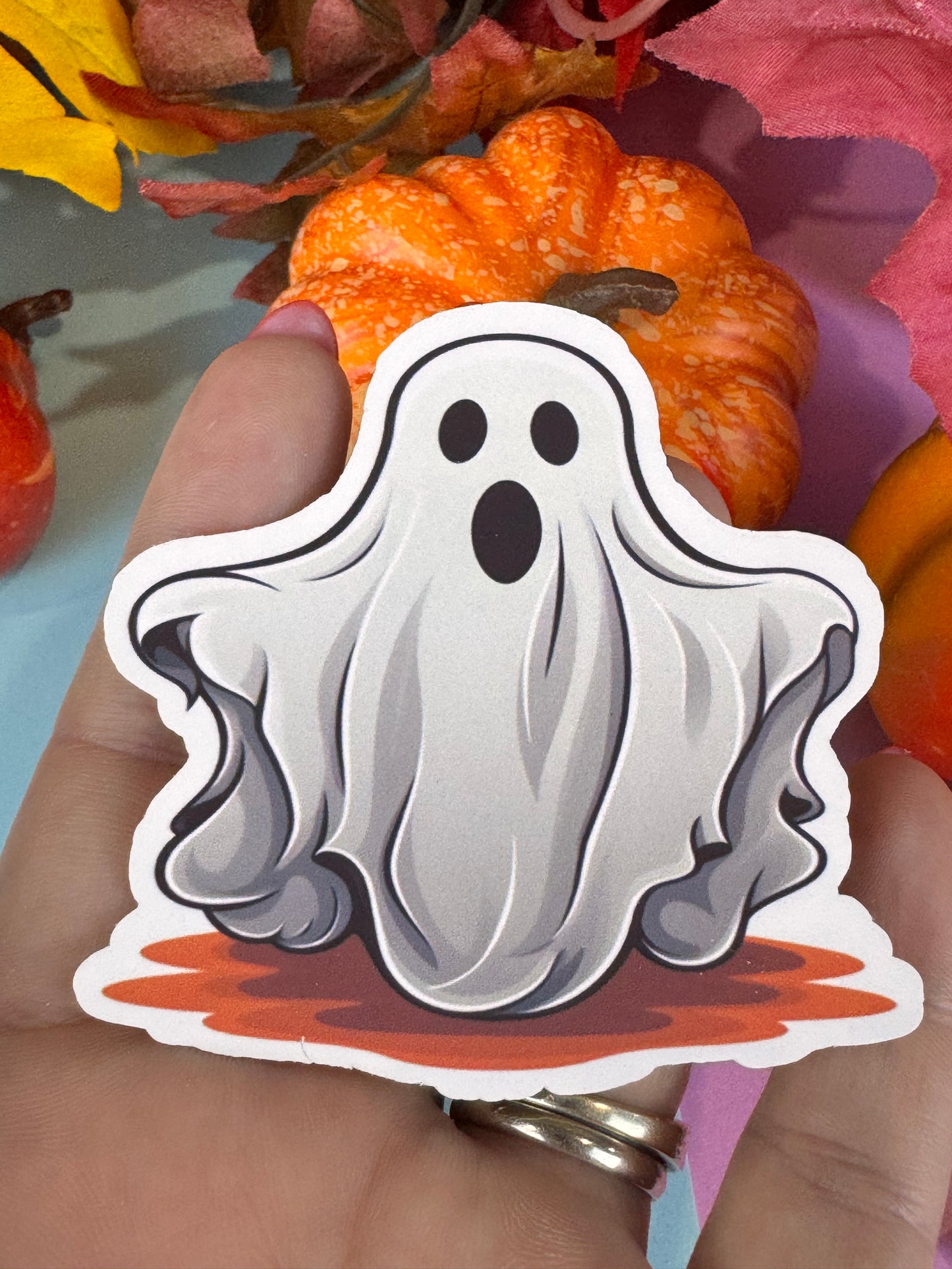 Adorable Ghost Halloween Fall Die Cut Sticker