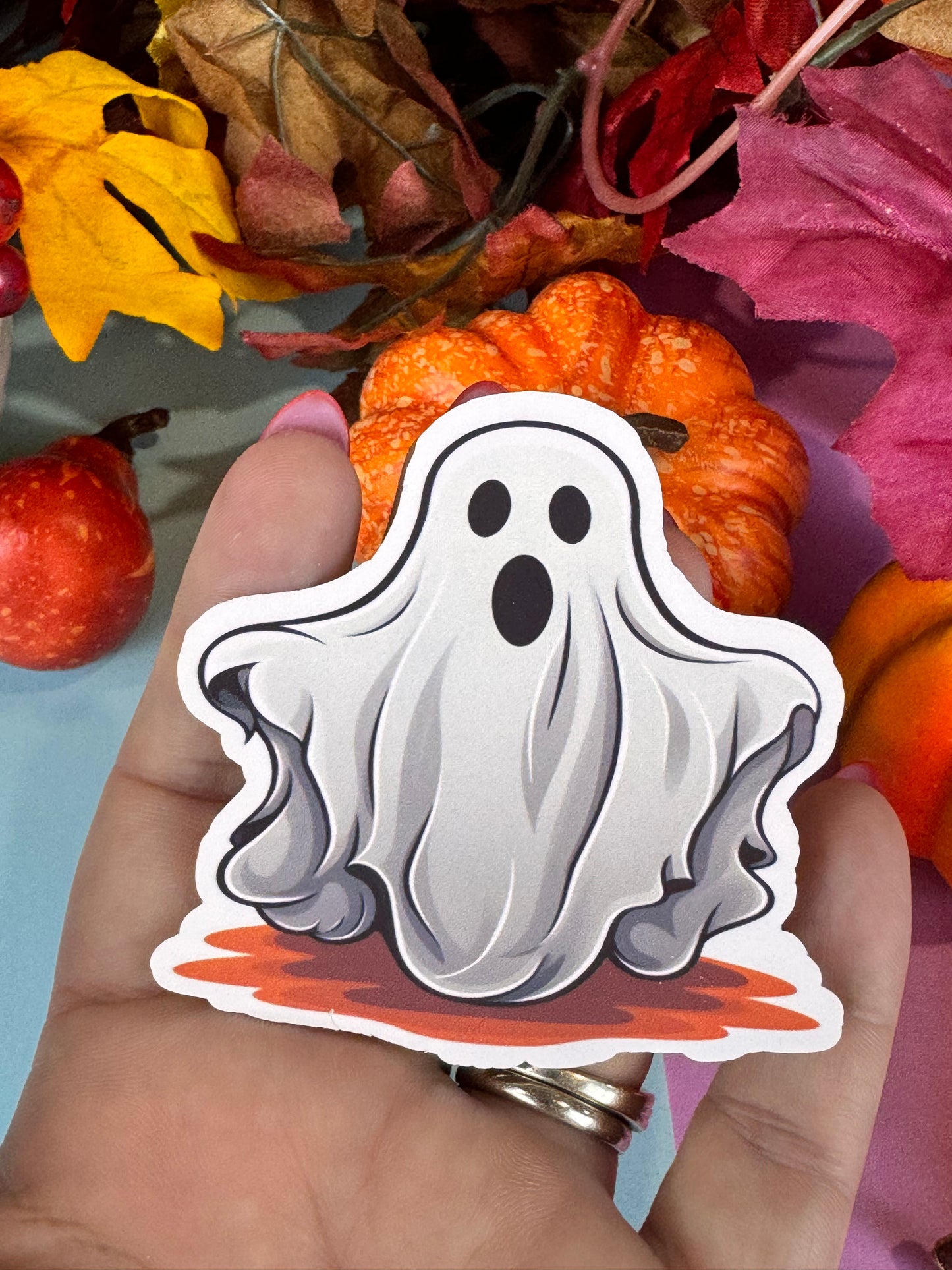 Adorable Ghost Halloween Fall Die Cut Sticker