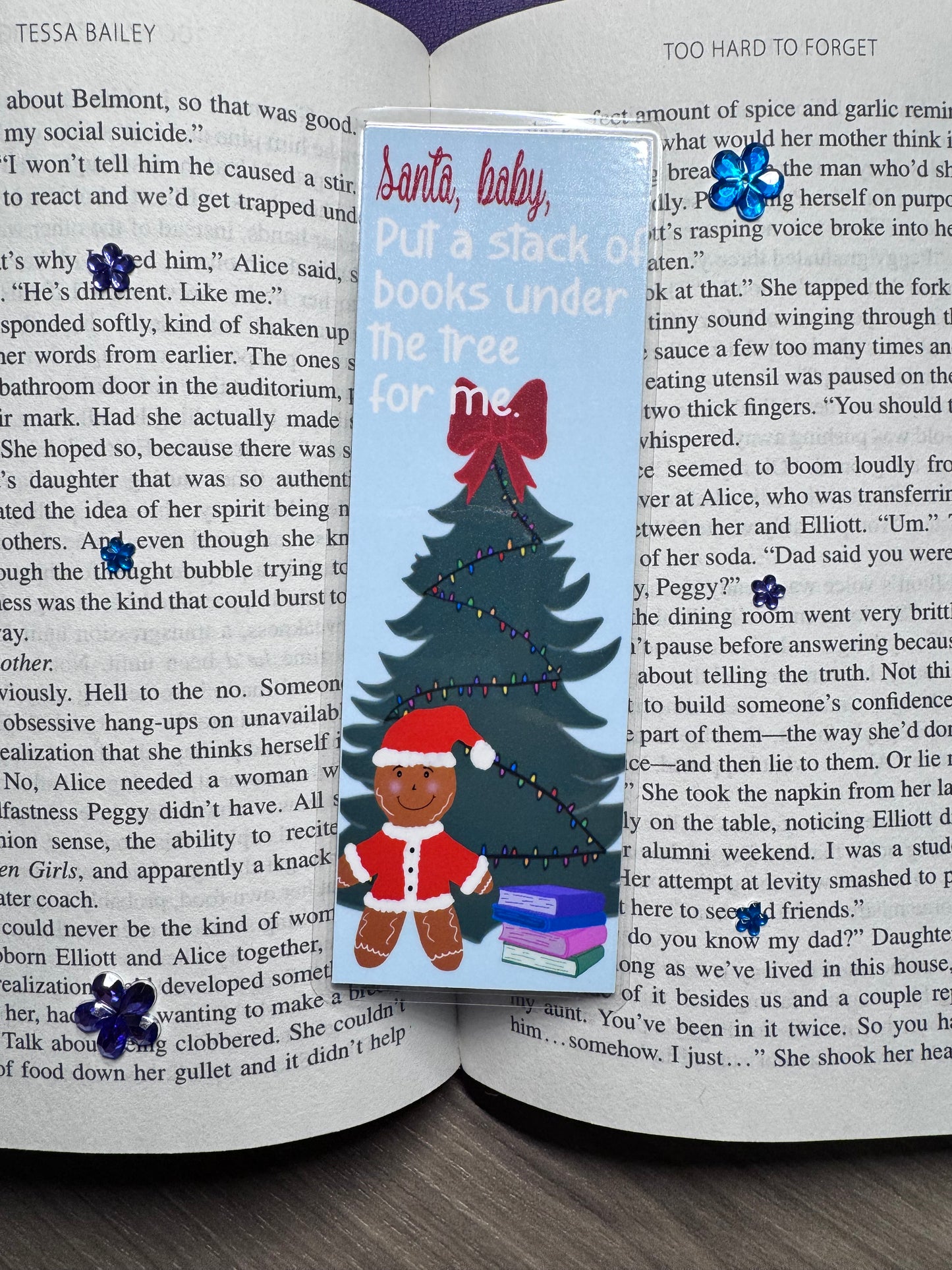 Christmas Bookmark For Readers- Santa Gingerbread Man Handmade Original Design