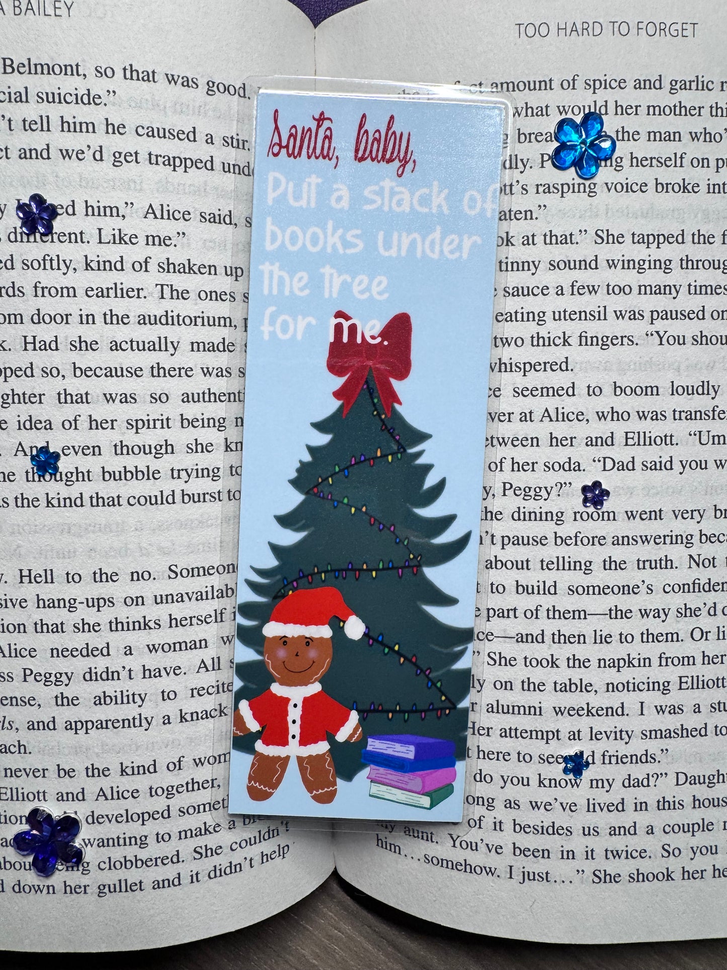 Christmas Bookmark For Readers- Santa Gingerbread Man Handmade Original Design