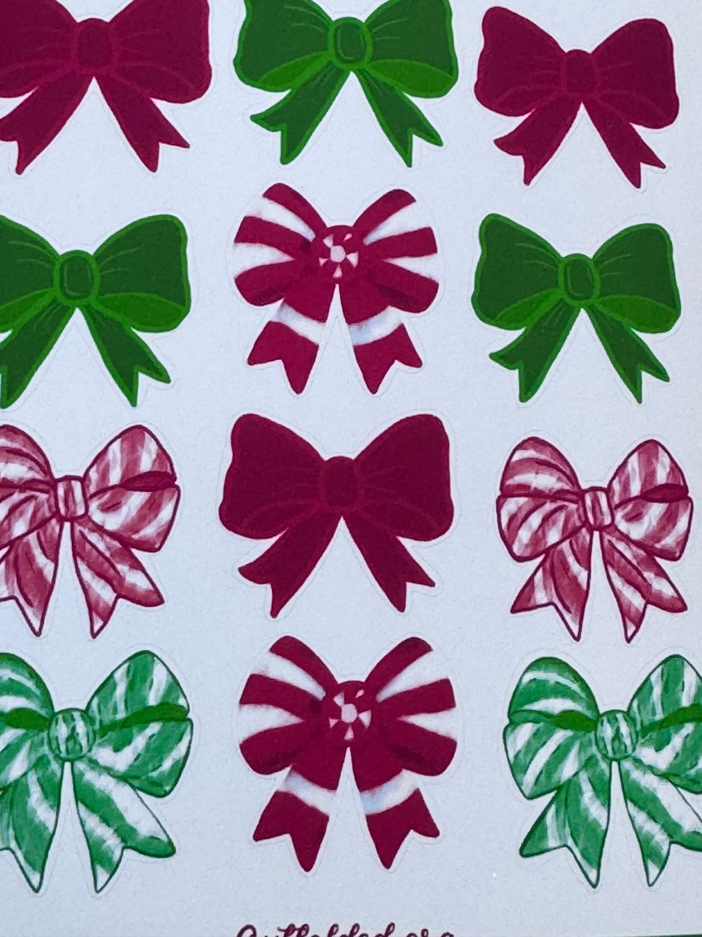 Sticker Sheet Of Pretty Bows- Holiday Planner Stickers