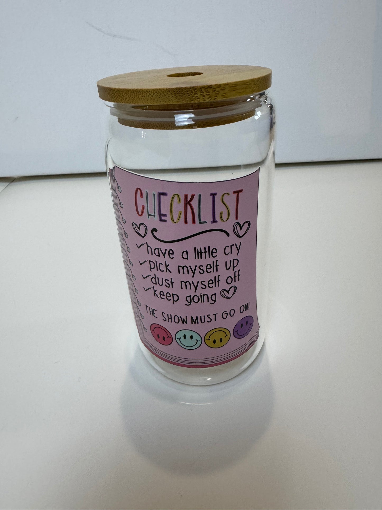 Libby Glass Cup, 16 oz Motivational Self Love Checklist