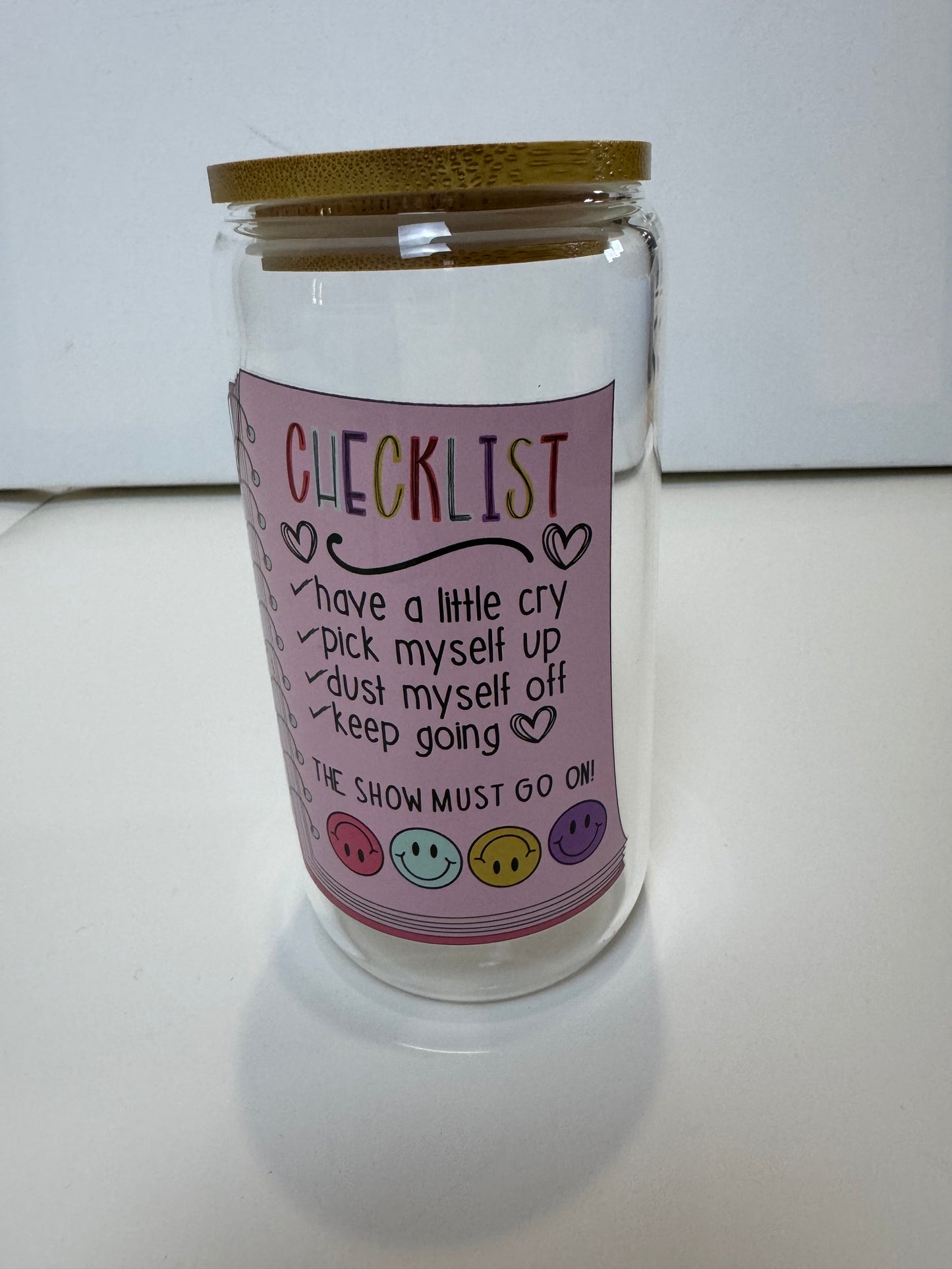 Libby Glass Cup, 16 oz Motivational Self Love Checklist