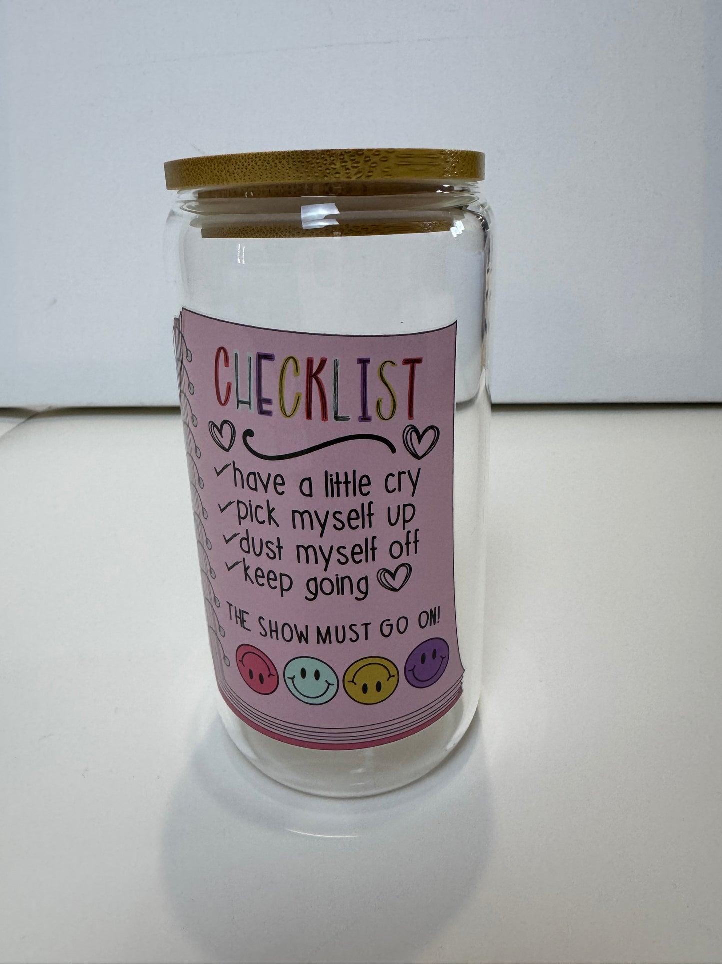 Libby Glass Cup, 16 oz Motivational Self Love Checklist