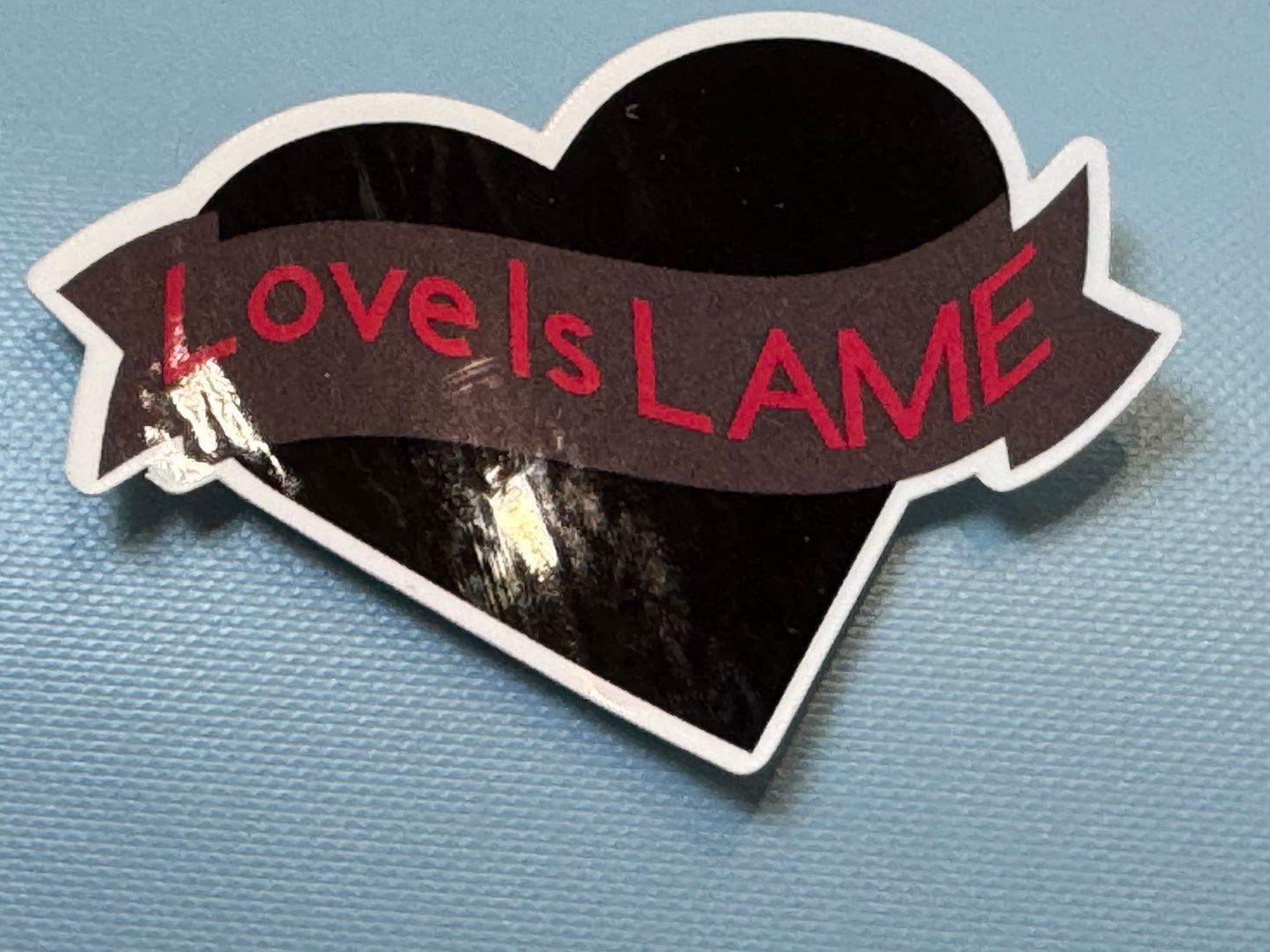 Anti-Valentine's Day Stickers, Love is Lame, Single Life, Black Heart