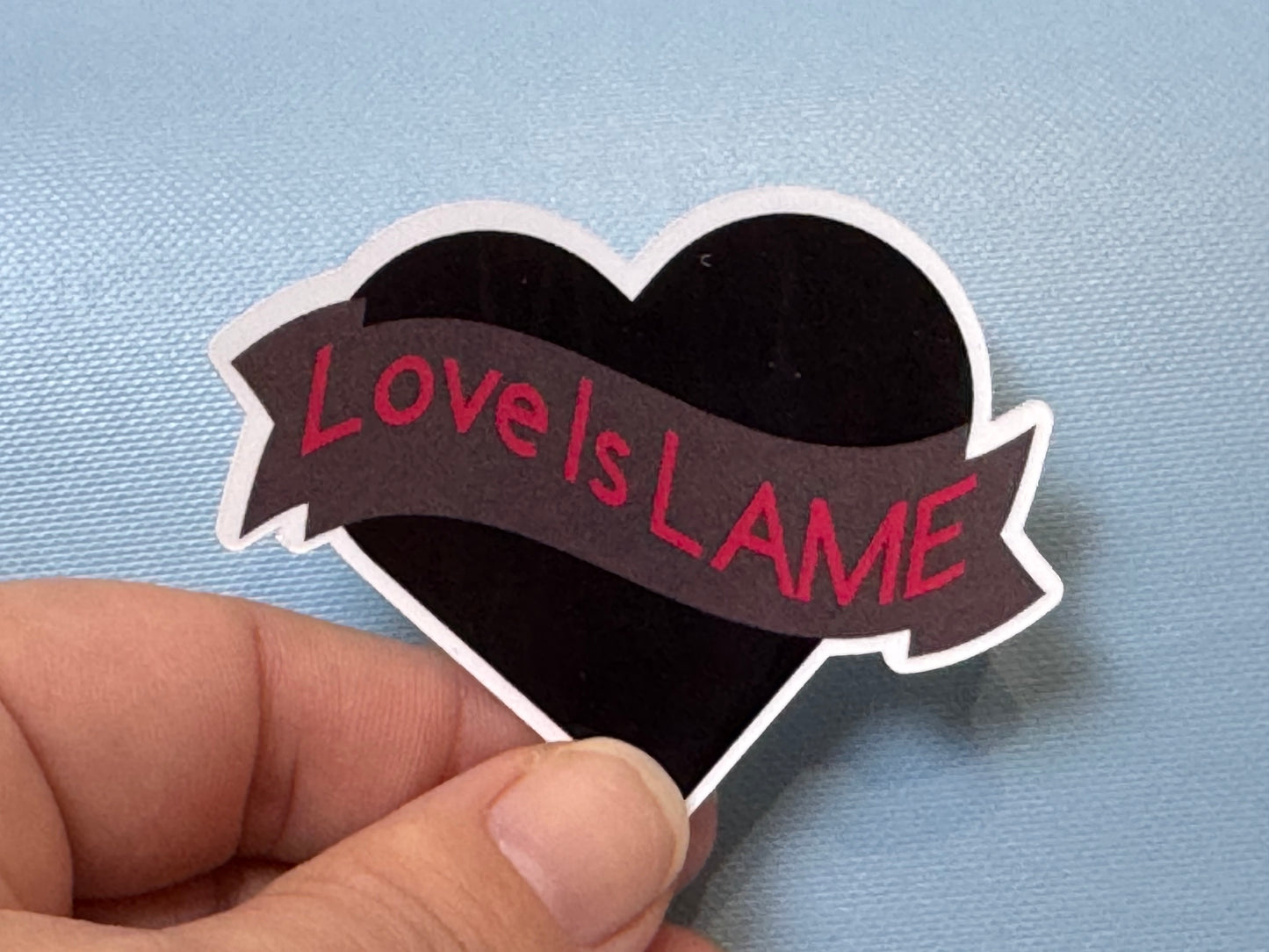 Anti-Valentine's Day Stickers, Love is Lame, Single Life, Black Heart