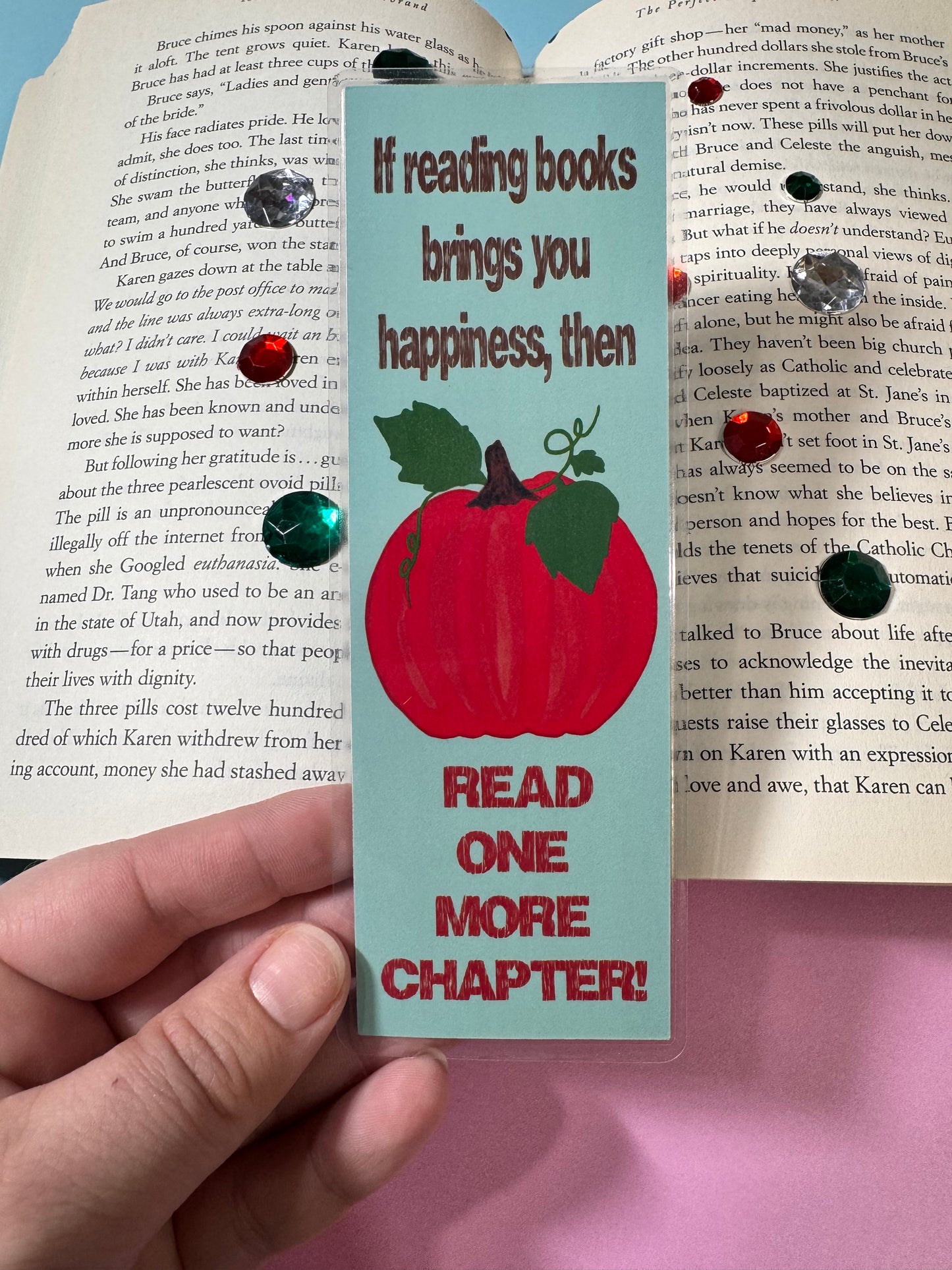 Bookmarks For All Readers | Fall Autumn Season | Pumpkin Designs Hand Drawn Artwork | Reading Brings Happiness | One More Chapter