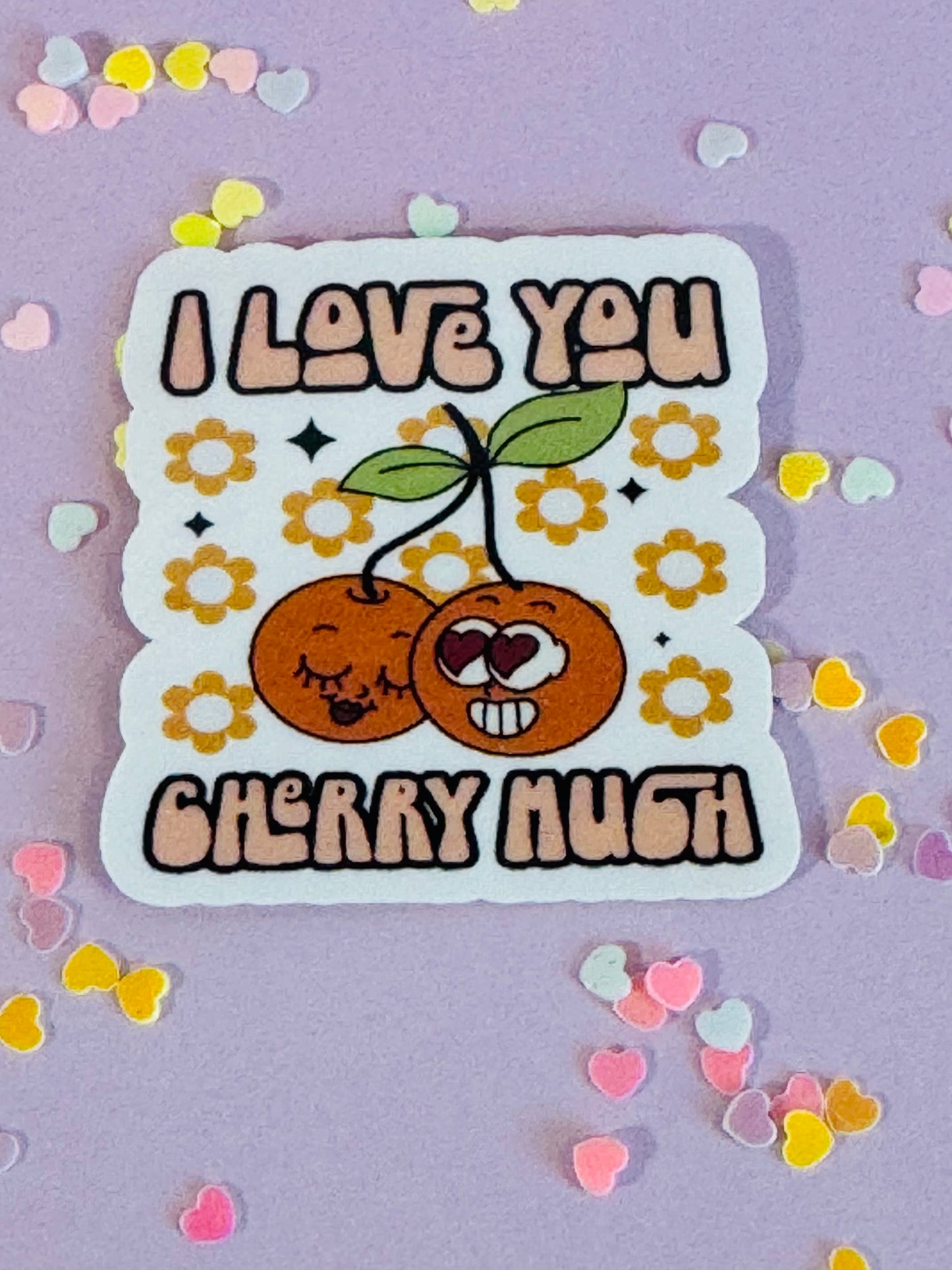 I love you cherry much Valentine's day planner sticker, water bottle decal