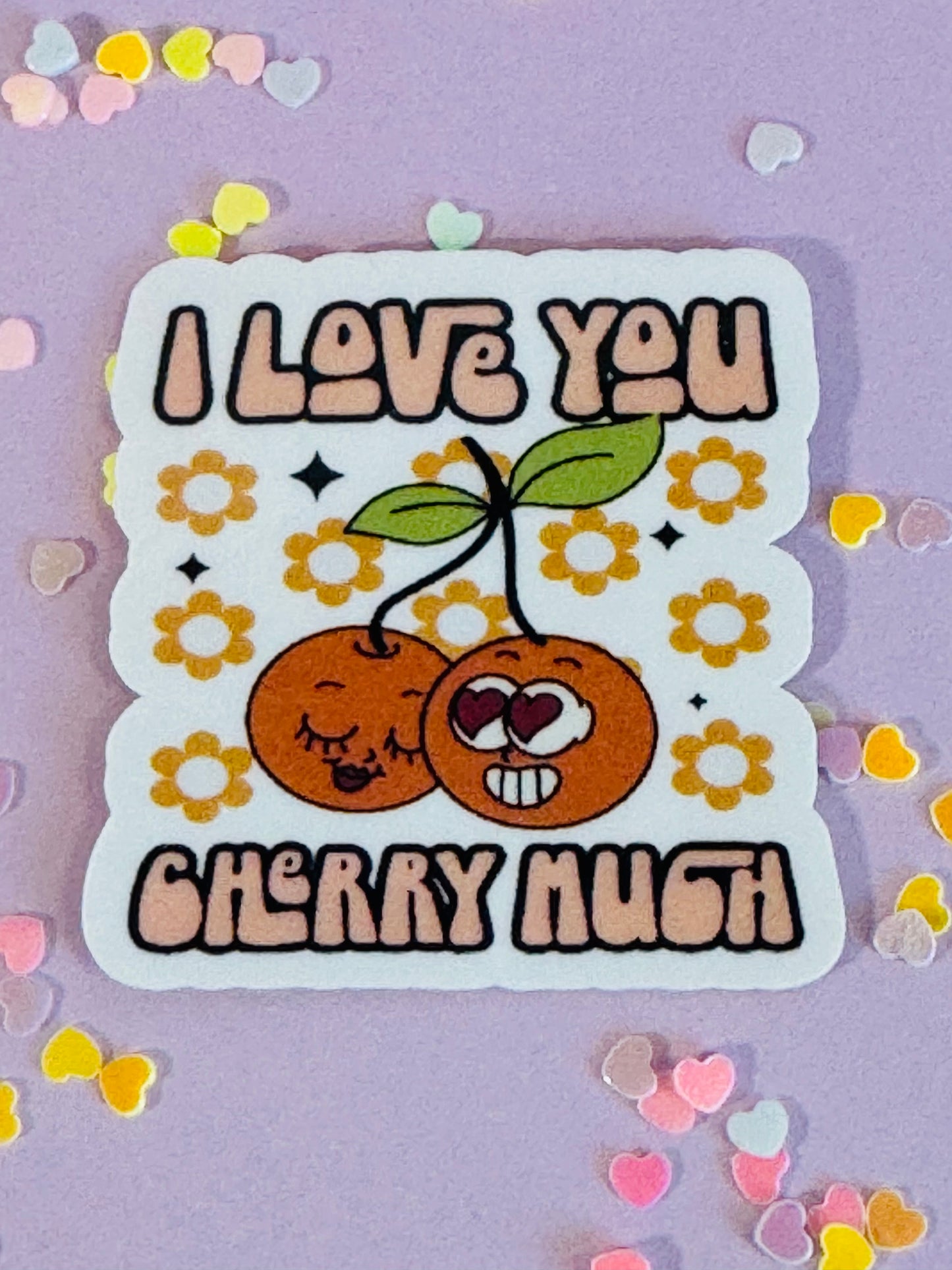 I love you cherry much Valentine's day planner sticker, water bottle decal