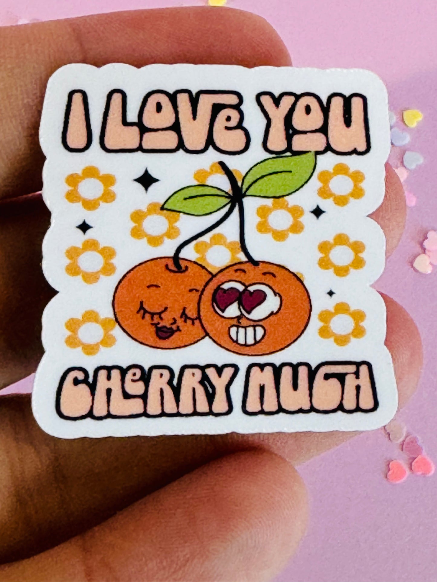 I love you cherry much Valentine's day planner sticker, water bottle decal