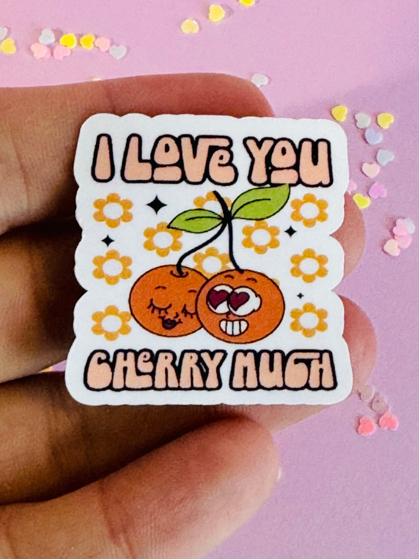 I love you cherry much Valentine's day planner sticker, water bottle decal