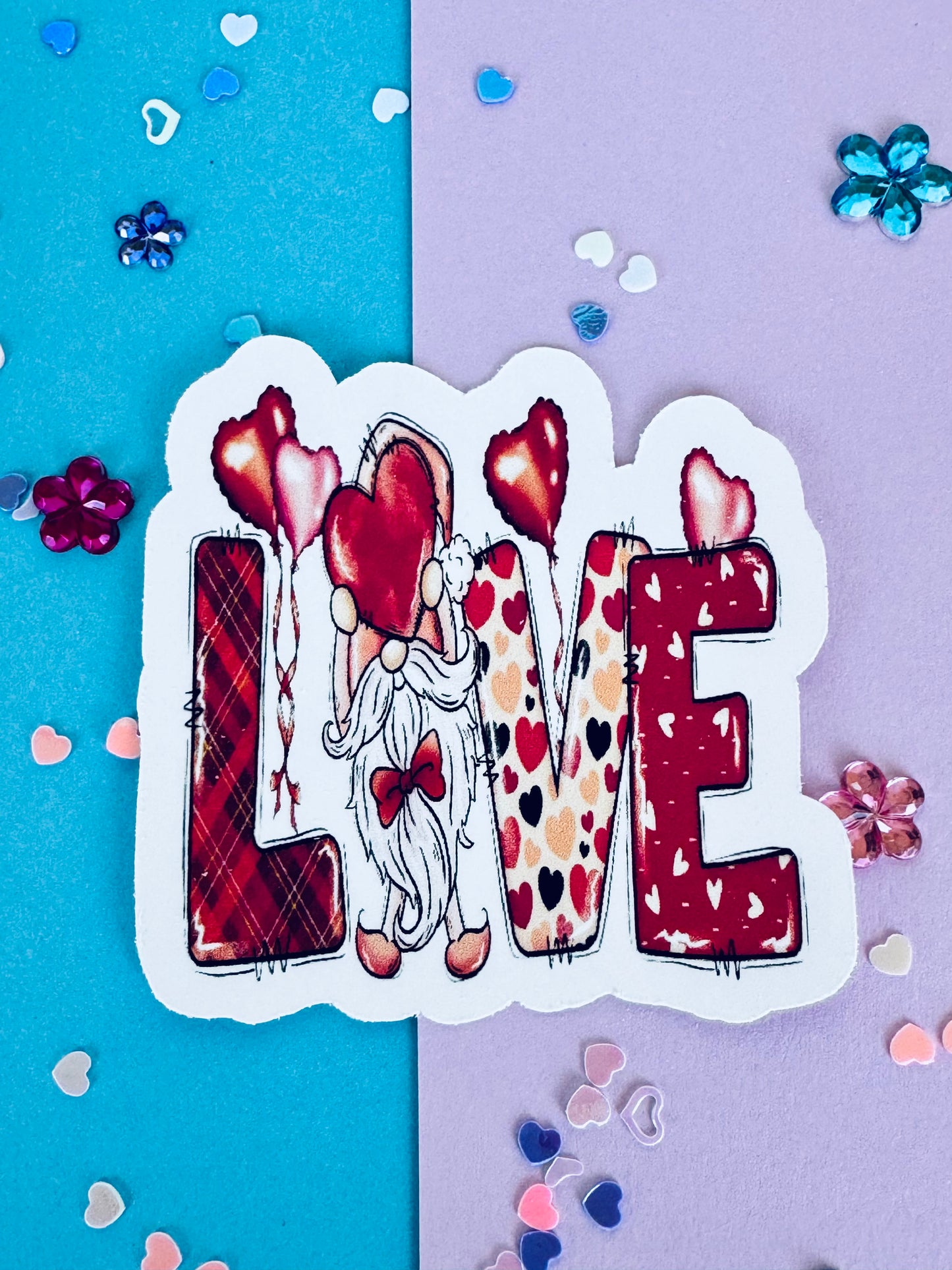 Valentine's Day Sticker, LOVE Gnomes and Party Balloons