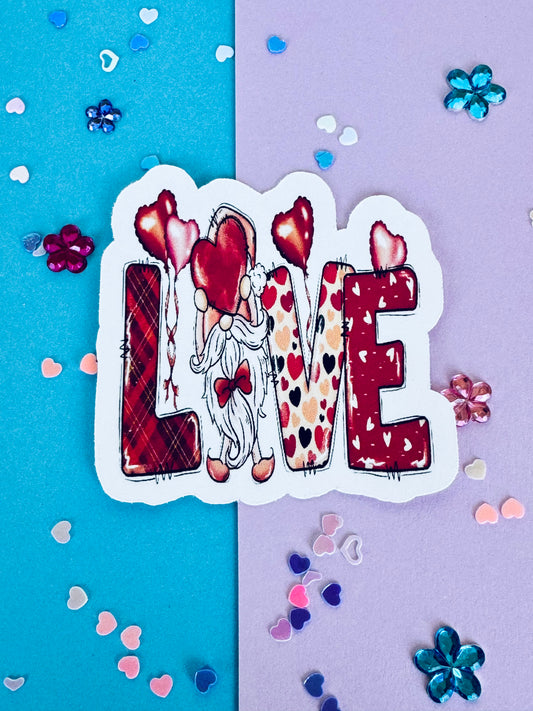 Valentine's Day Sticker, LOVE Gnomes and Party Balloons