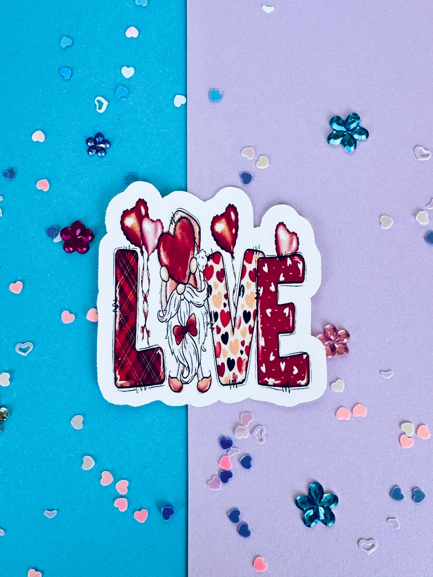 Valentine's Day Sticker, LOVE Gnomes and Party Balloons