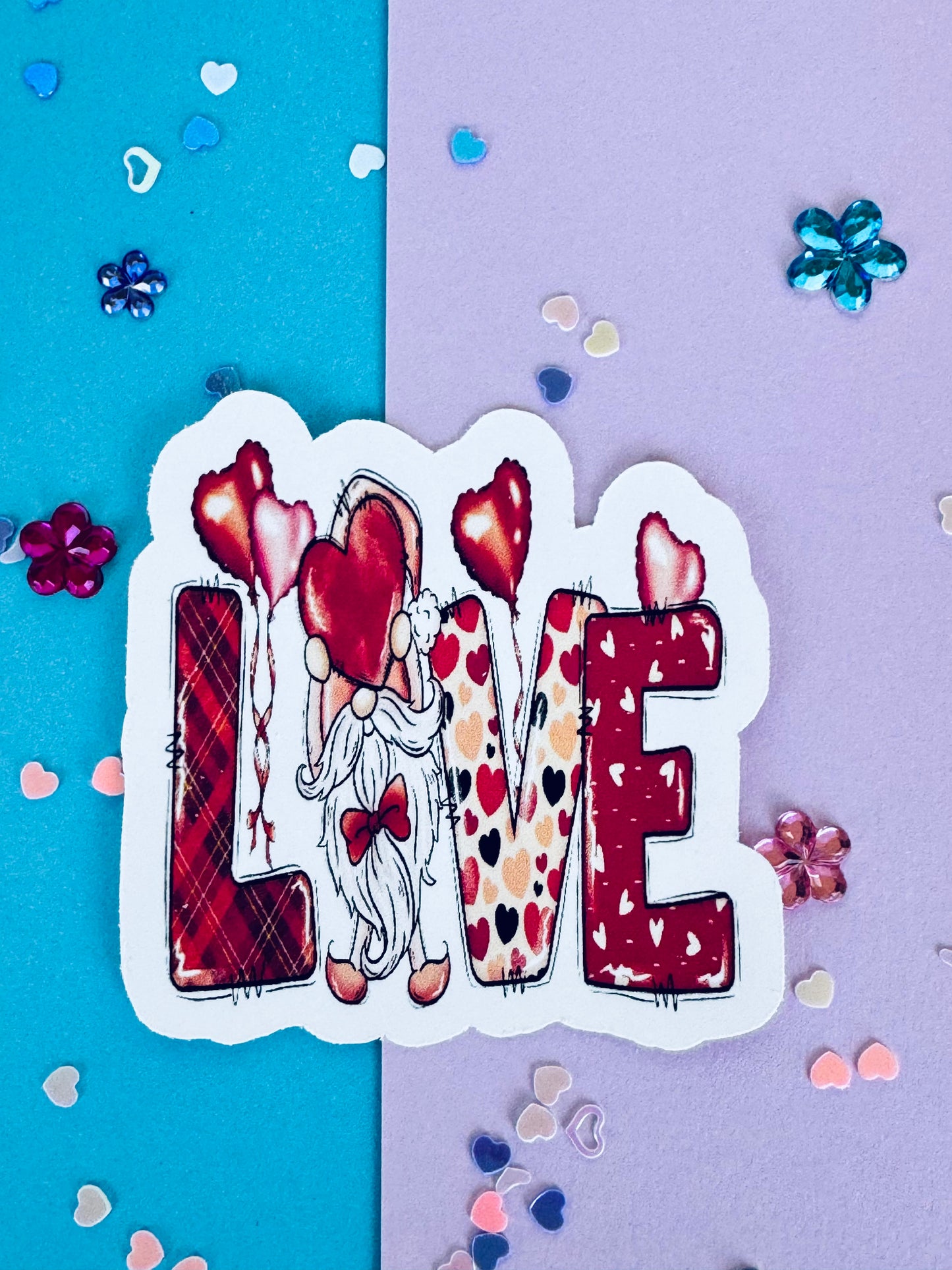 Valentine's Day Sticker, LOVE Gnomes and Party Balloons