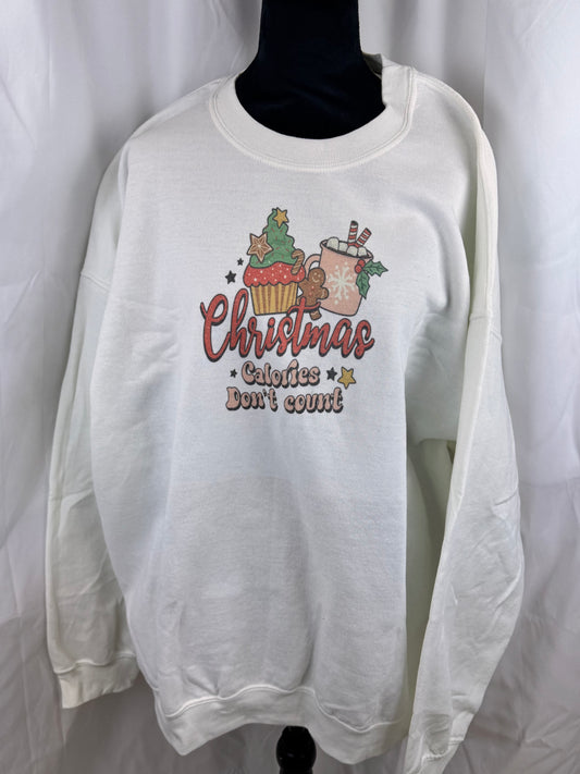 Christmas Calories Don’t Count Holiday Sweatshirt, Sublimated Christmas Shirt