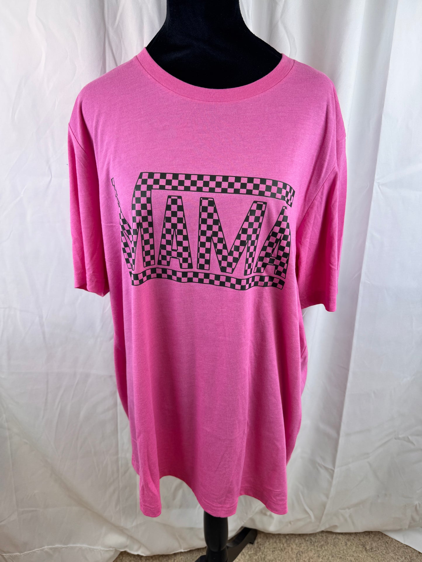 Mama T-shirt with Checkered Design