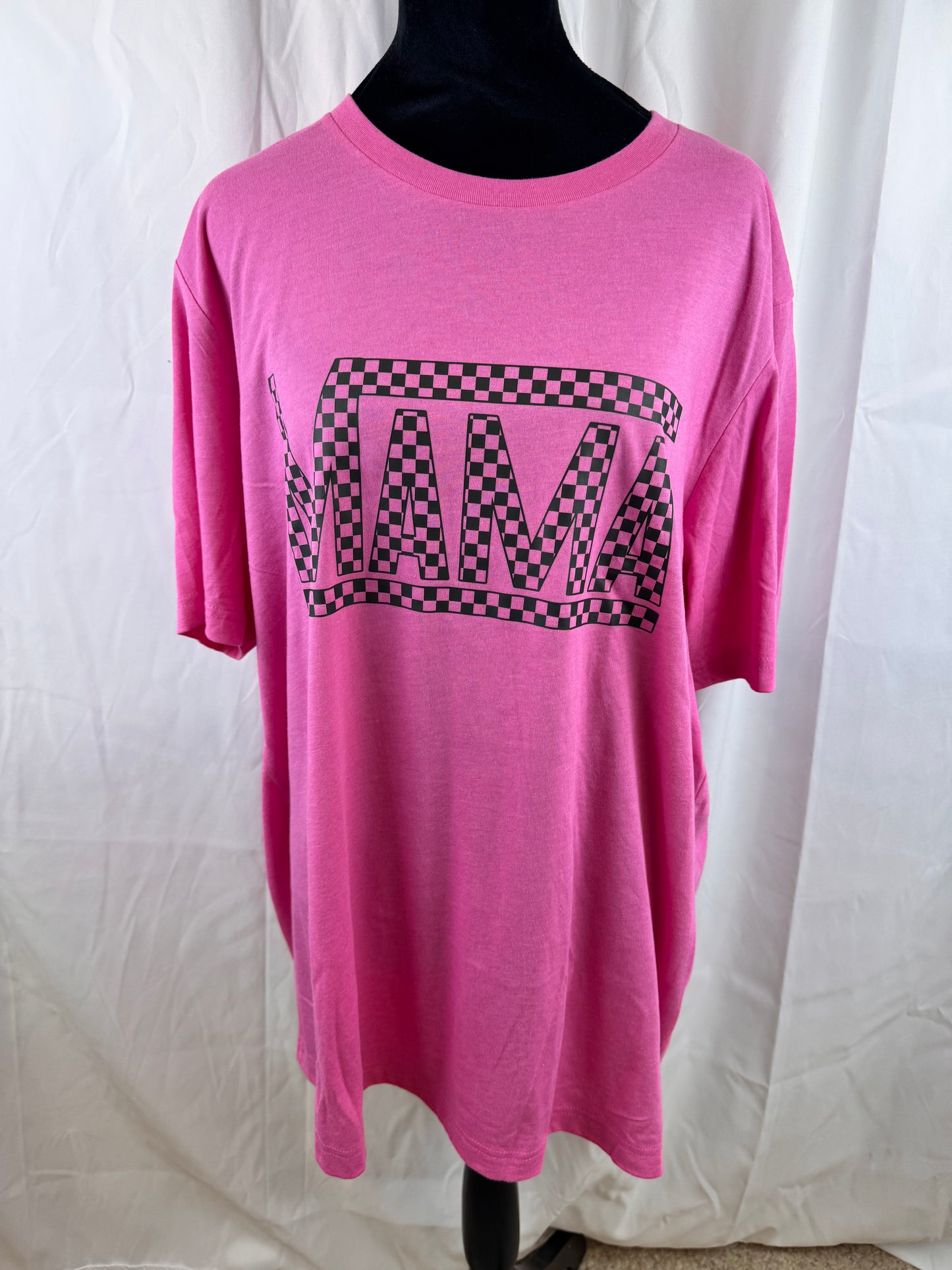 Mama T-shirt with Checkered Design