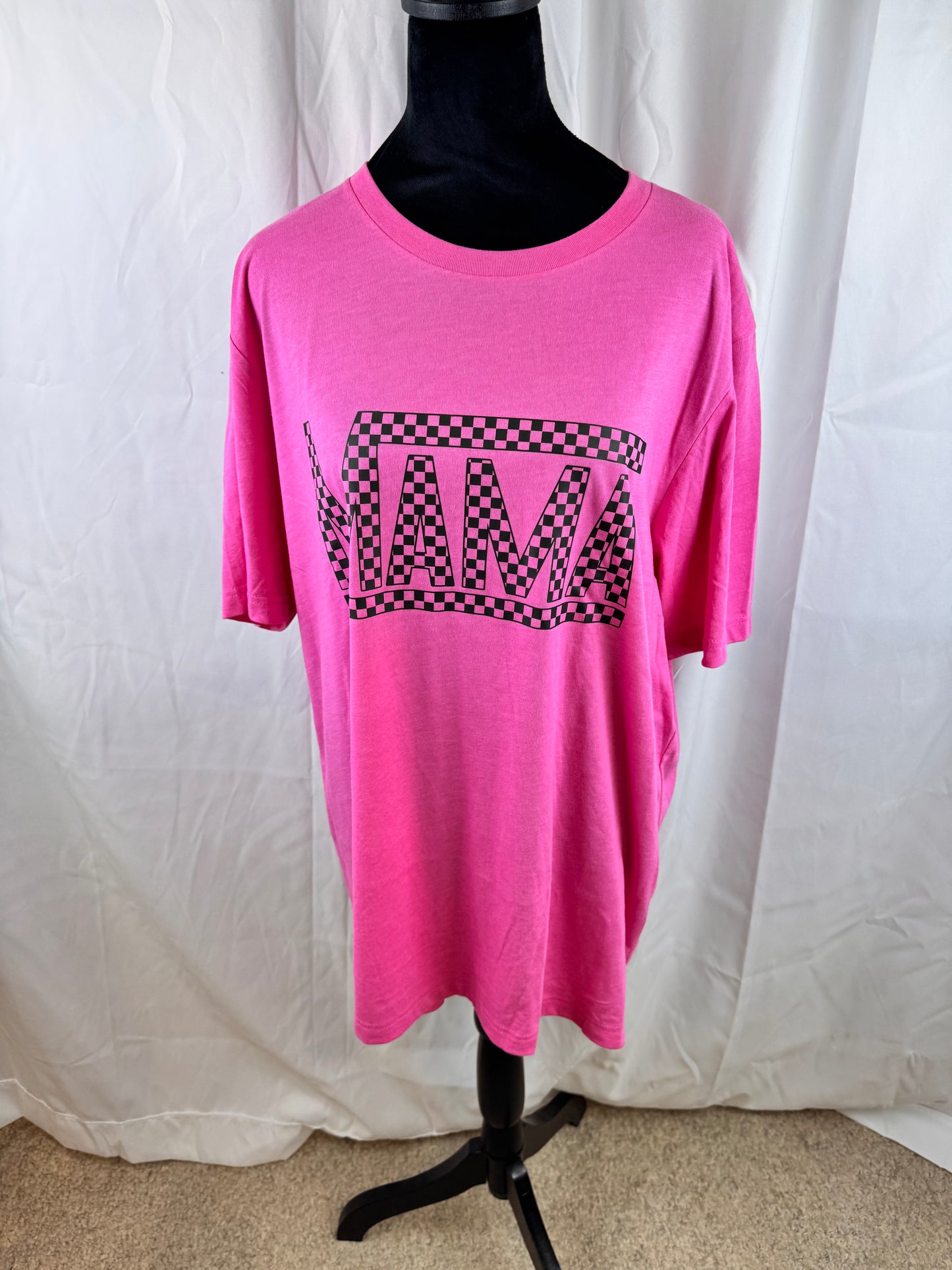 Mama T-shirt with Checkered Design